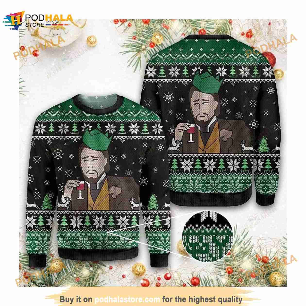 Wallpaper #Vmcg6ZIBSpphPi3-lEA2186 Leonardo Dicaprio Ugly Leonardo Dicaprio Meme Xmas 3D Sweater