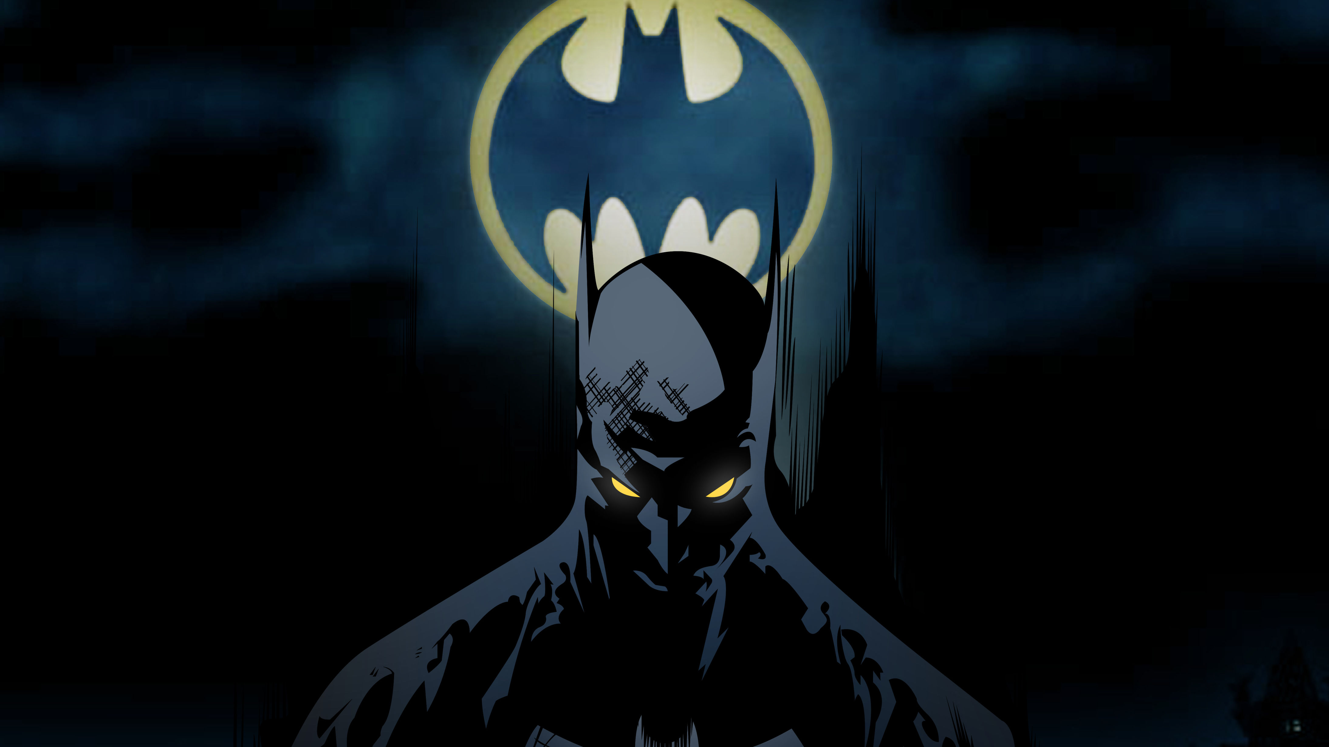Wallpaper #XwBO644BSdW8dNoudhGl32 Batman Behind Bat Signal Wallpaperhd Superheroes Wallpapers4k