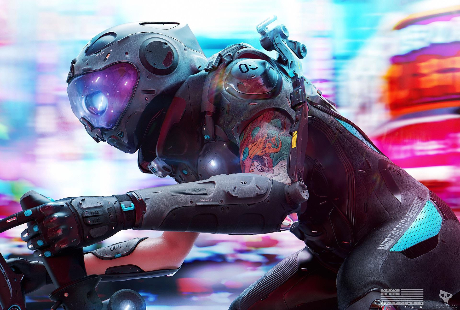 Wallpaper #qWcSDZMBSpphPi3-ieJT3 Futuristic Cyberpunk Digital Art HD Artist 4K Wallpapers Images Images