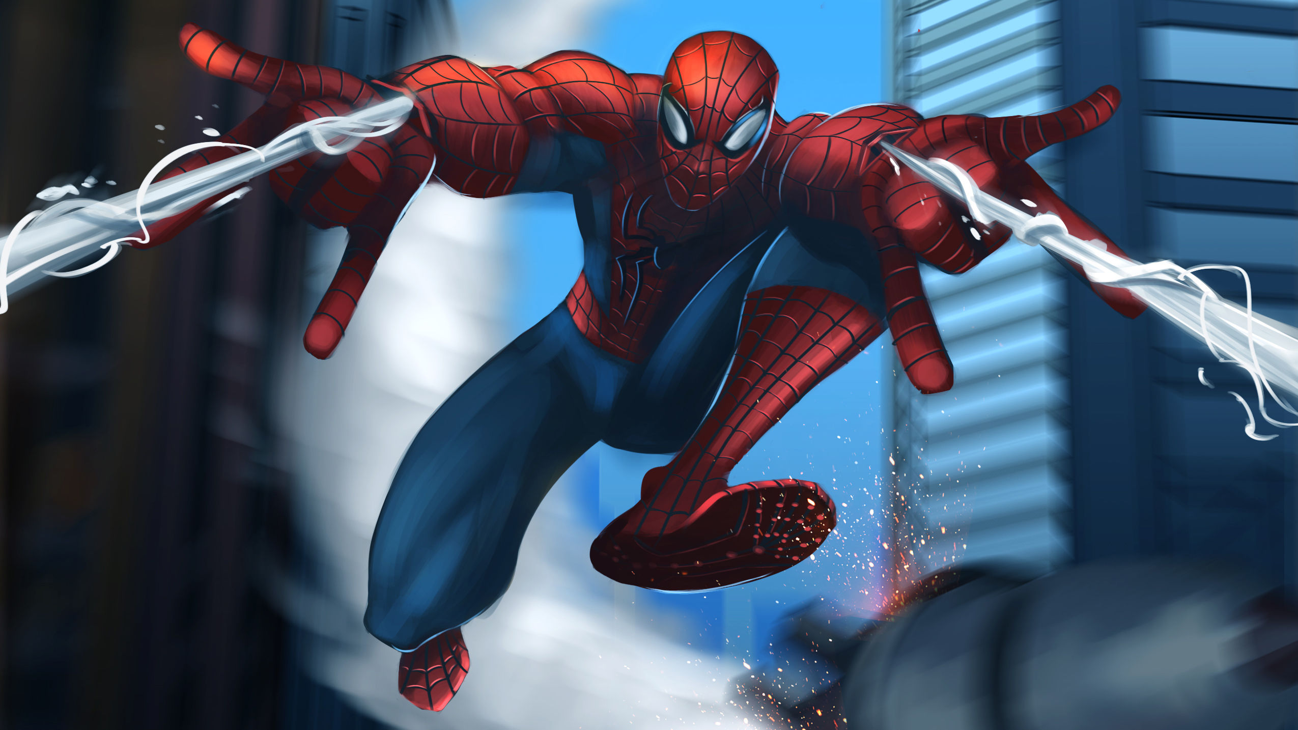 Wallpaper #7v_Ka5MB3lSXT3zUneiq35 Spiderman Shooting Web