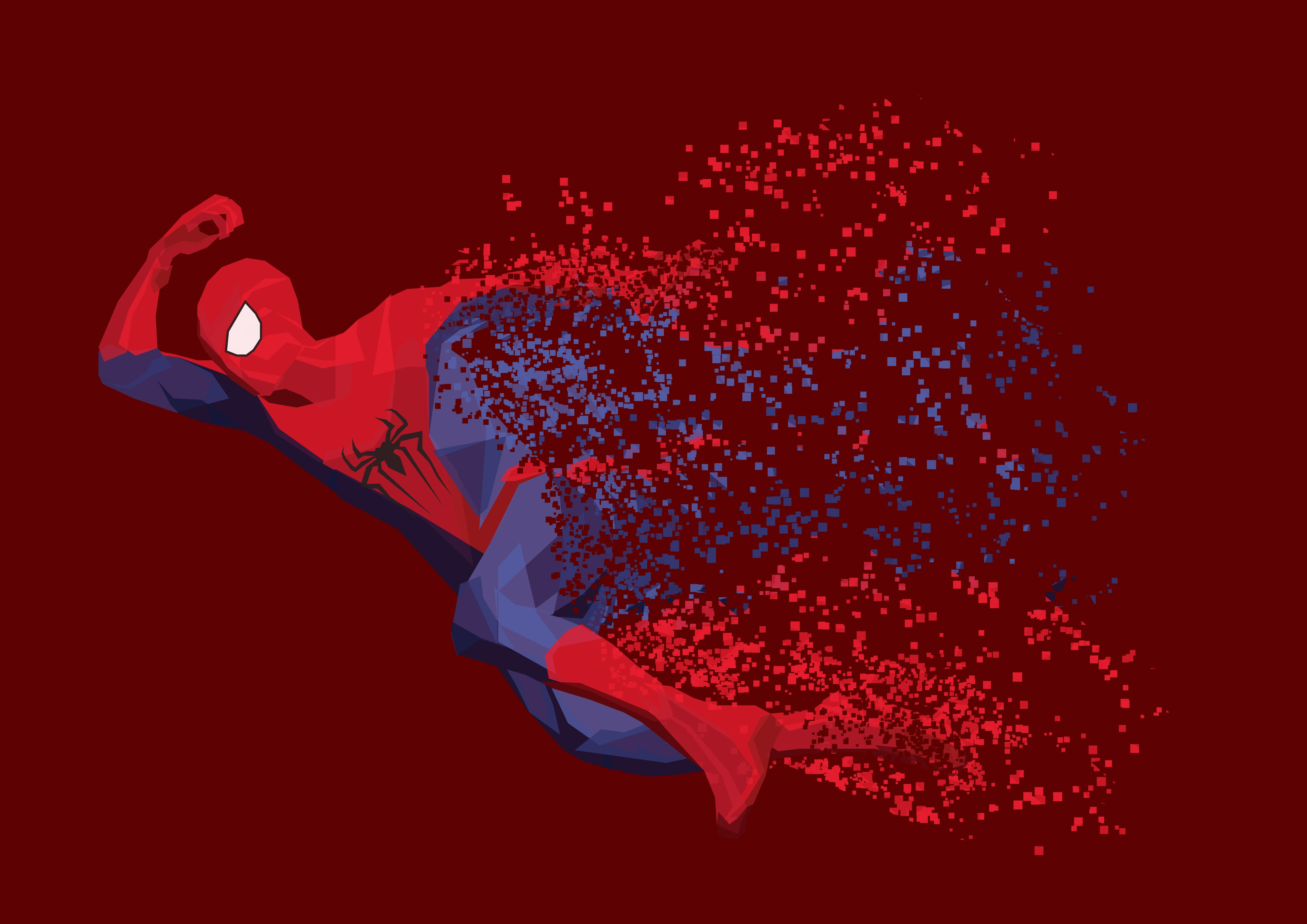 Wallpaper #J0UsmI4B7YBJg1BVU6GO8 Spider-Man Swinging Through a Red Background