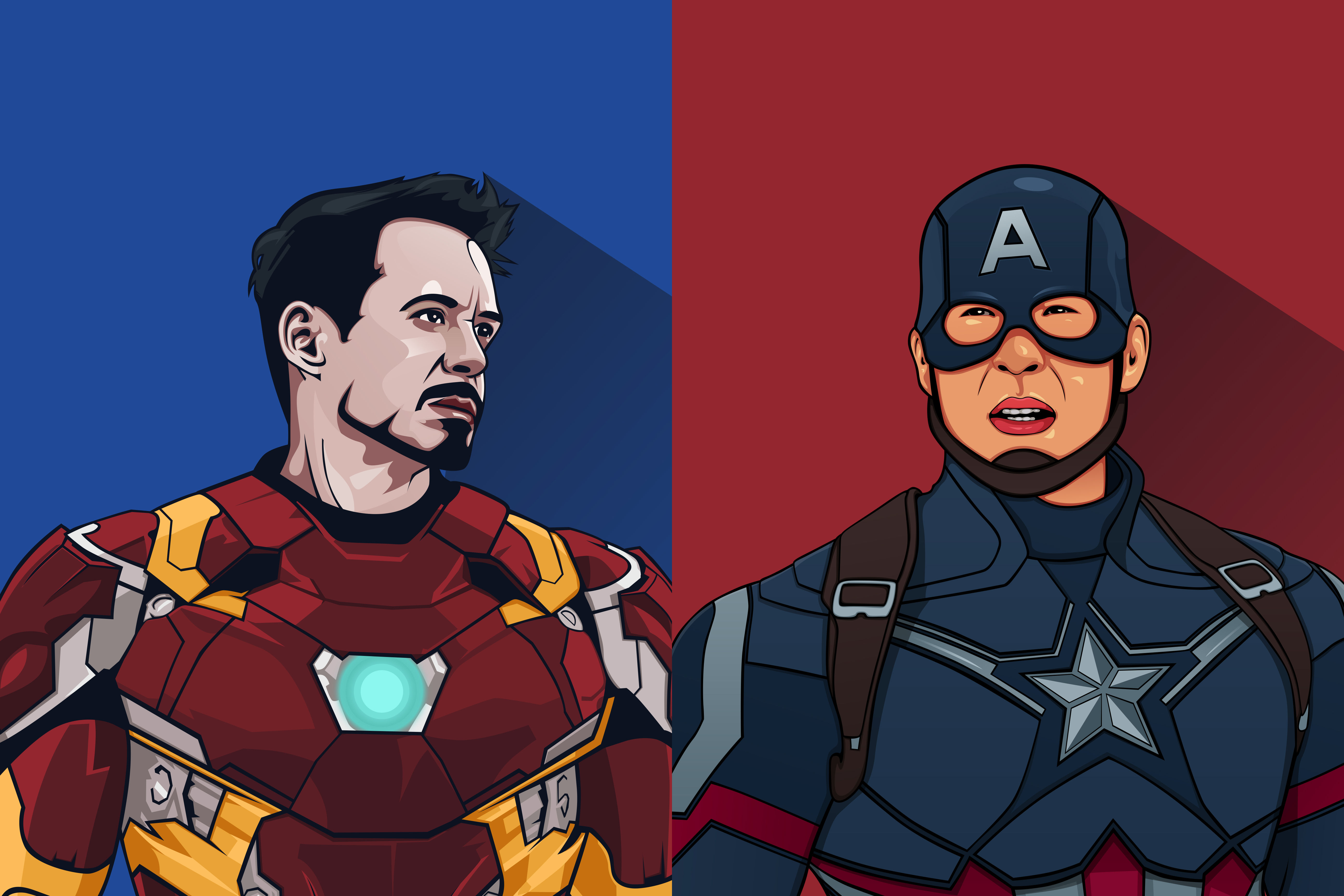 Wallpaper #JHOKgo4BFI5NbQks1hlc53 Iron Man and Captain America Artwork 5K HD Superheroes 4K Wallpapers