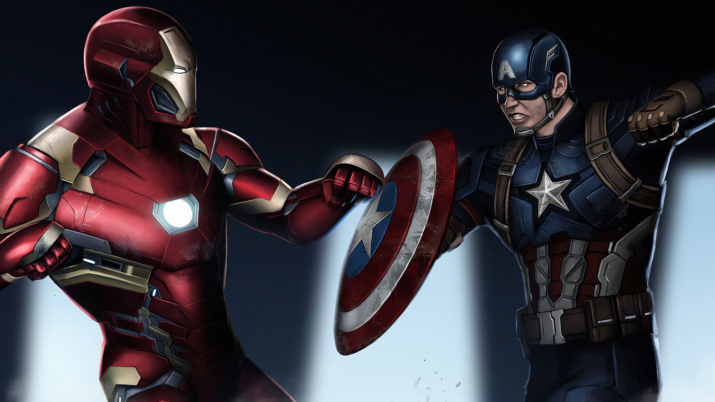 Wallpaper #xzEUNpMB5zzyi_yYV1iX189 Iron Man and Captain America New Art Wallpaperhd Superheroes