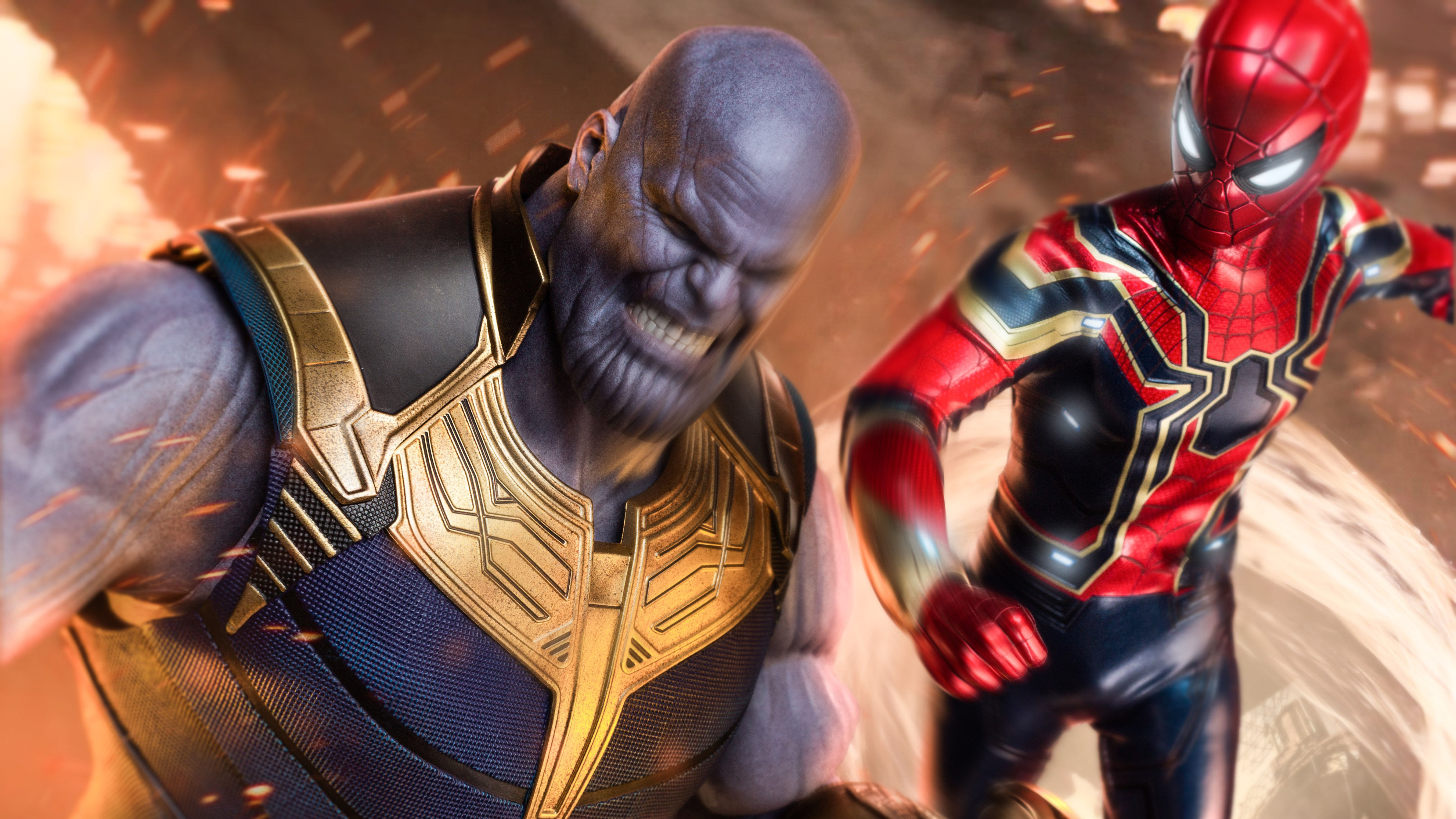 Wallpaper #oRl2Io8BtGB6xQ78iYI13 Thanos vs Spiderman