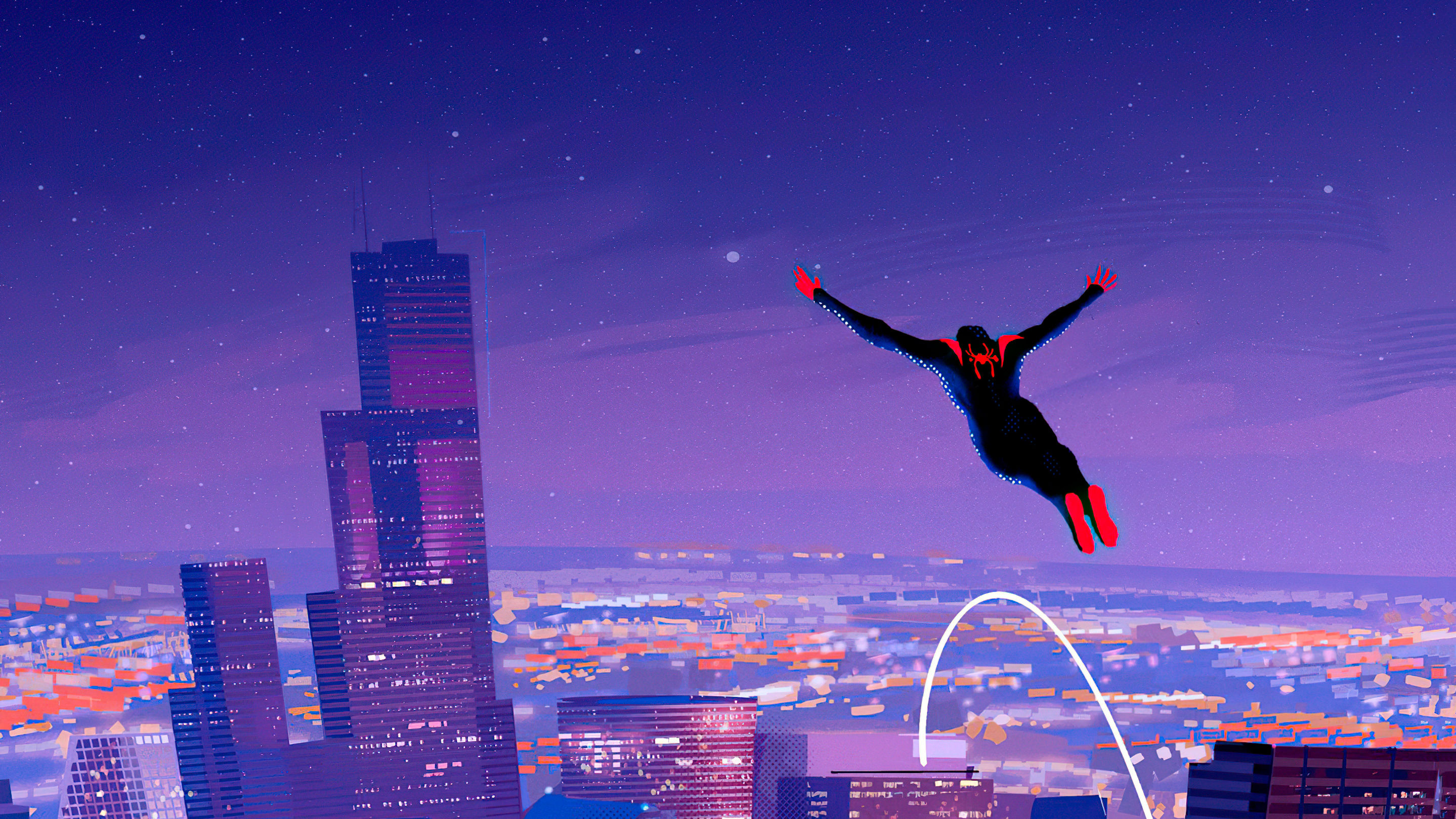 Wallpaper #vQMhY5MBpyOg8YnExNQw14 Spiderman Jump 4K Art