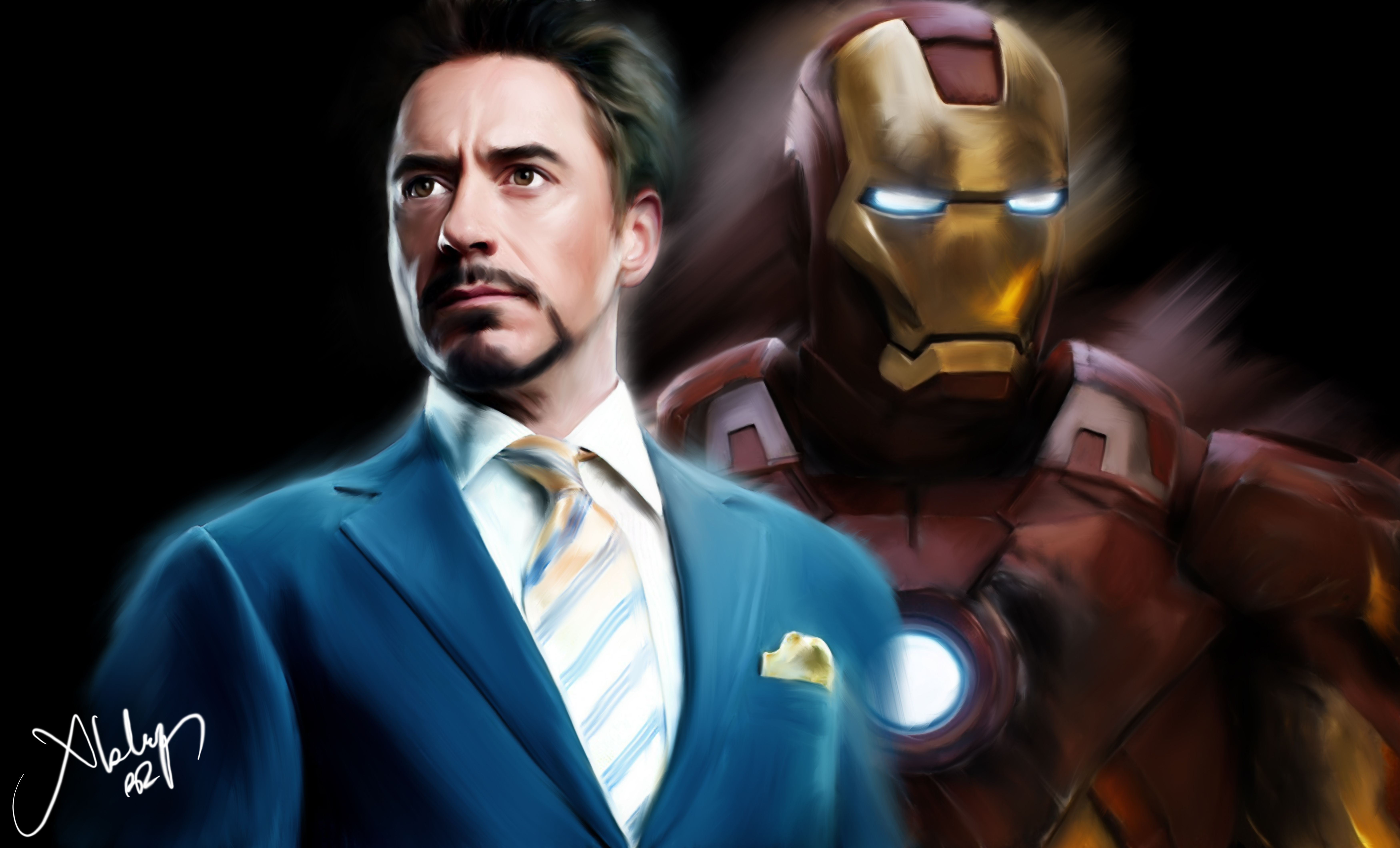 Wallpaper #LaWWOJMBVBiSkHCaEo7C80 Tony Stark as Iron Man Portrait Artwork 5K Wallpaperhd Superheroes