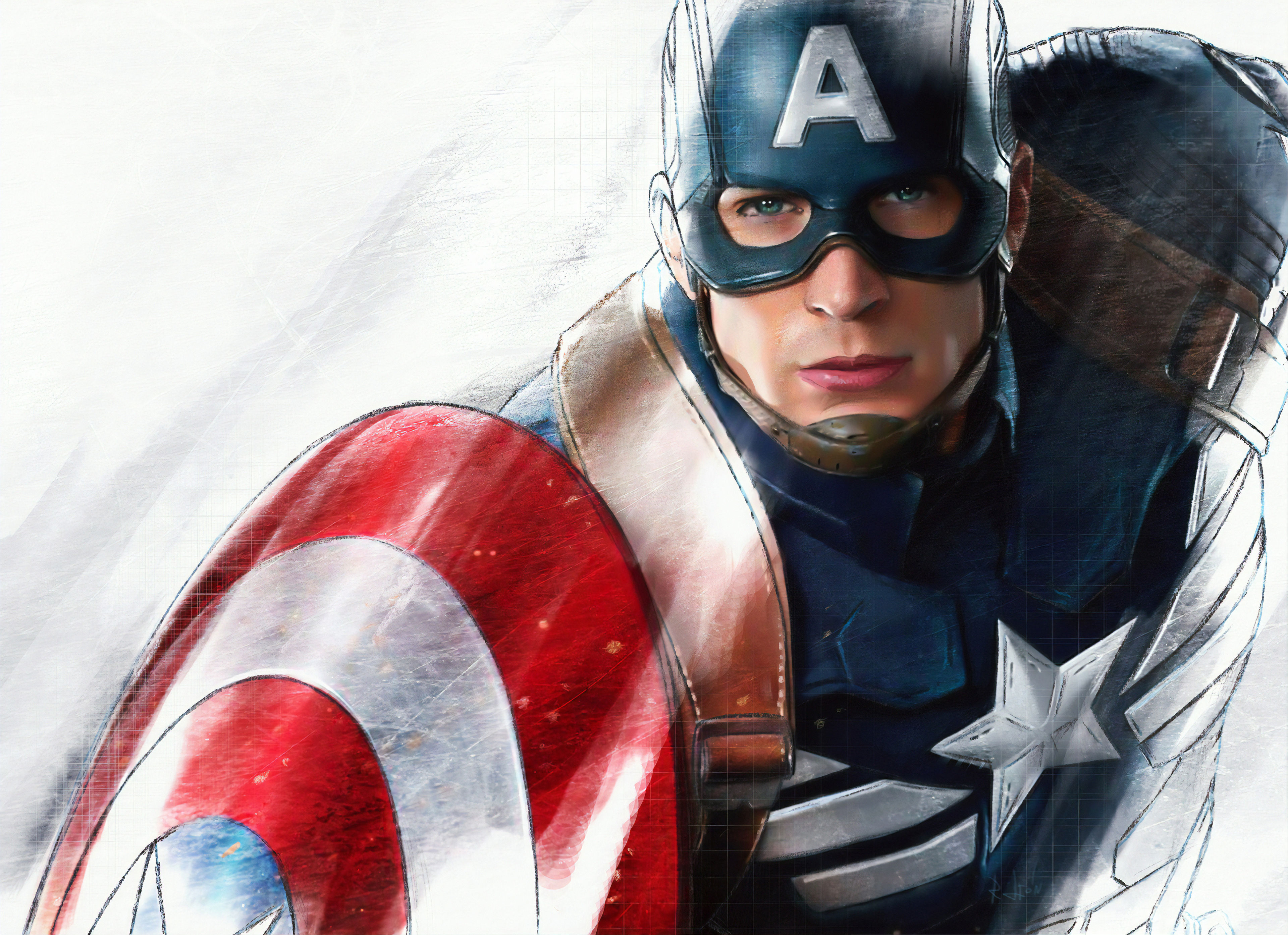 Wallpaper #rADN644BSdW8dNourRLt13 1024x1024 Captain America New Sketch Art 1024x1024 Resolution HD 4K