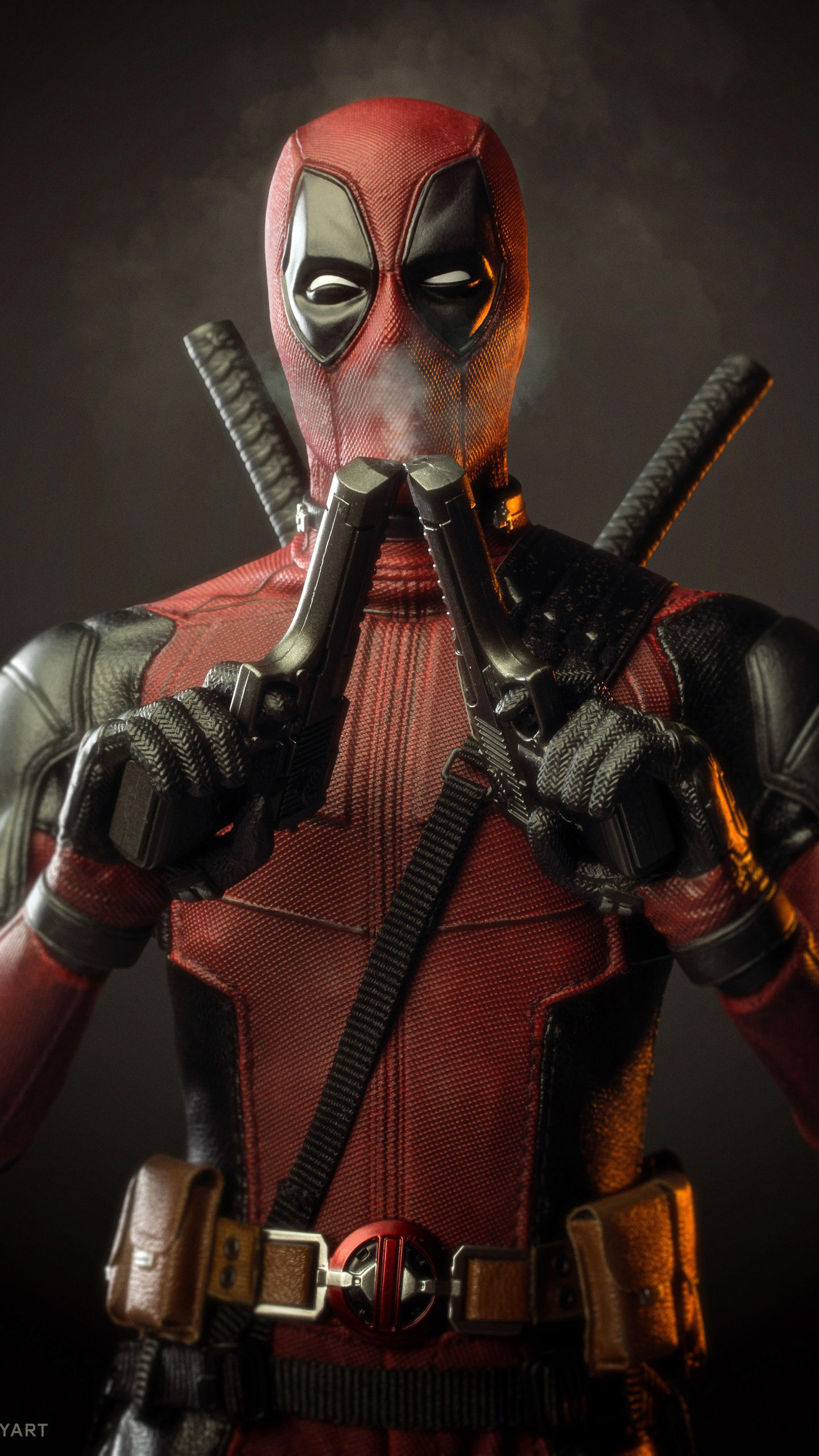 Wallpaper #M7gdTJIBJvJKYCmEwdEf18 1440x2560 Deadpool Smelling Smoke of Two Guns Samsung Galaxy S6s7