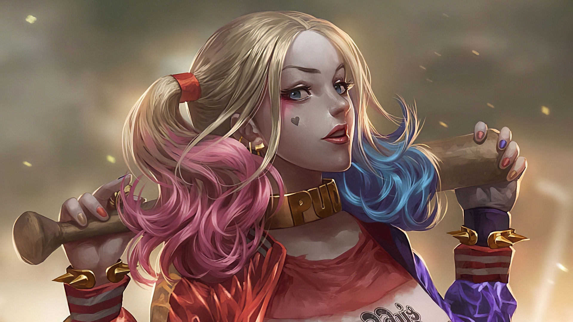 Wallpaper #YWcr-5IBSpphPi3-CZPD177 1920x1080 Harley Quinn Newart HD Laptop Full HD 1080p HD 4K Wallpapers