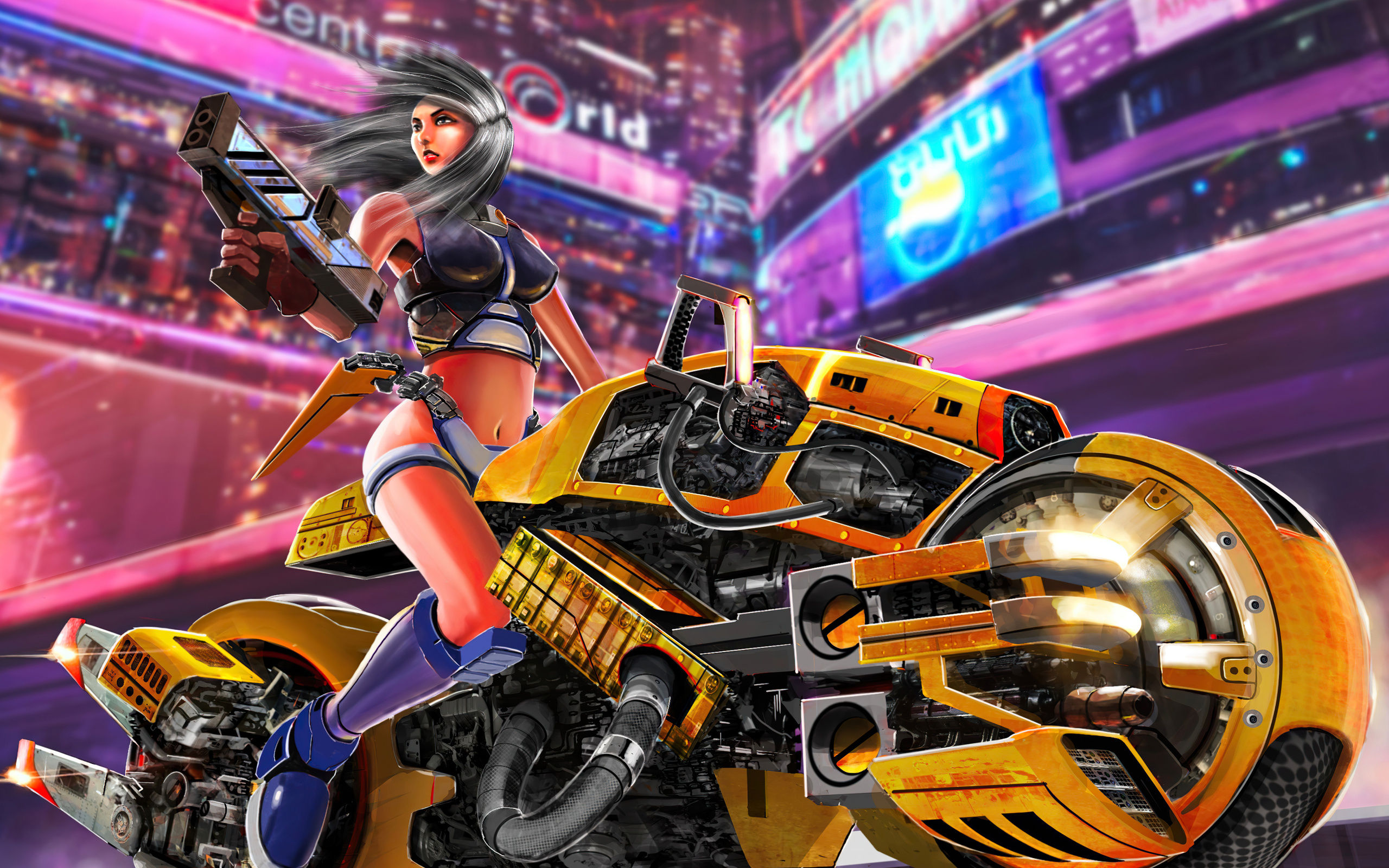 Wallpaper #WkD9LpMBJhL2WPbal7s-181 2560x1600 Biker Girl Science Fiction Wallpaper2560x1600 Resolution HD