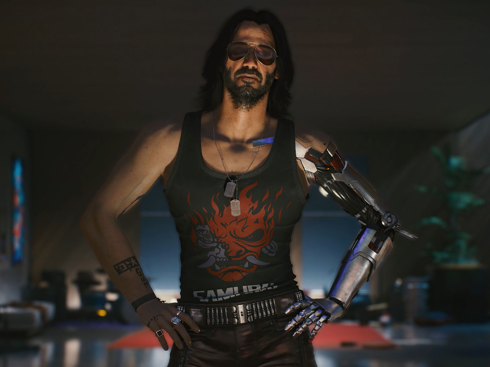 Wallpaper #rGeq_ZIBSpphPi3-Epyl71 1600x1200 Keanu Reeves as Johnny Silverhand Cyberpunk 2077 Wallpaper