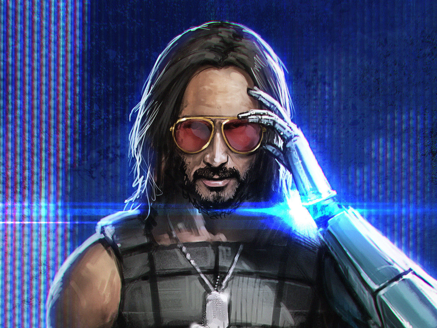 Wallpaper #rGeq_ZIBSpphPi3-Epyl242 1400x1050 Keanu Reeves in Cyberpunk 2077 4K Art Wallpaper1400x1050