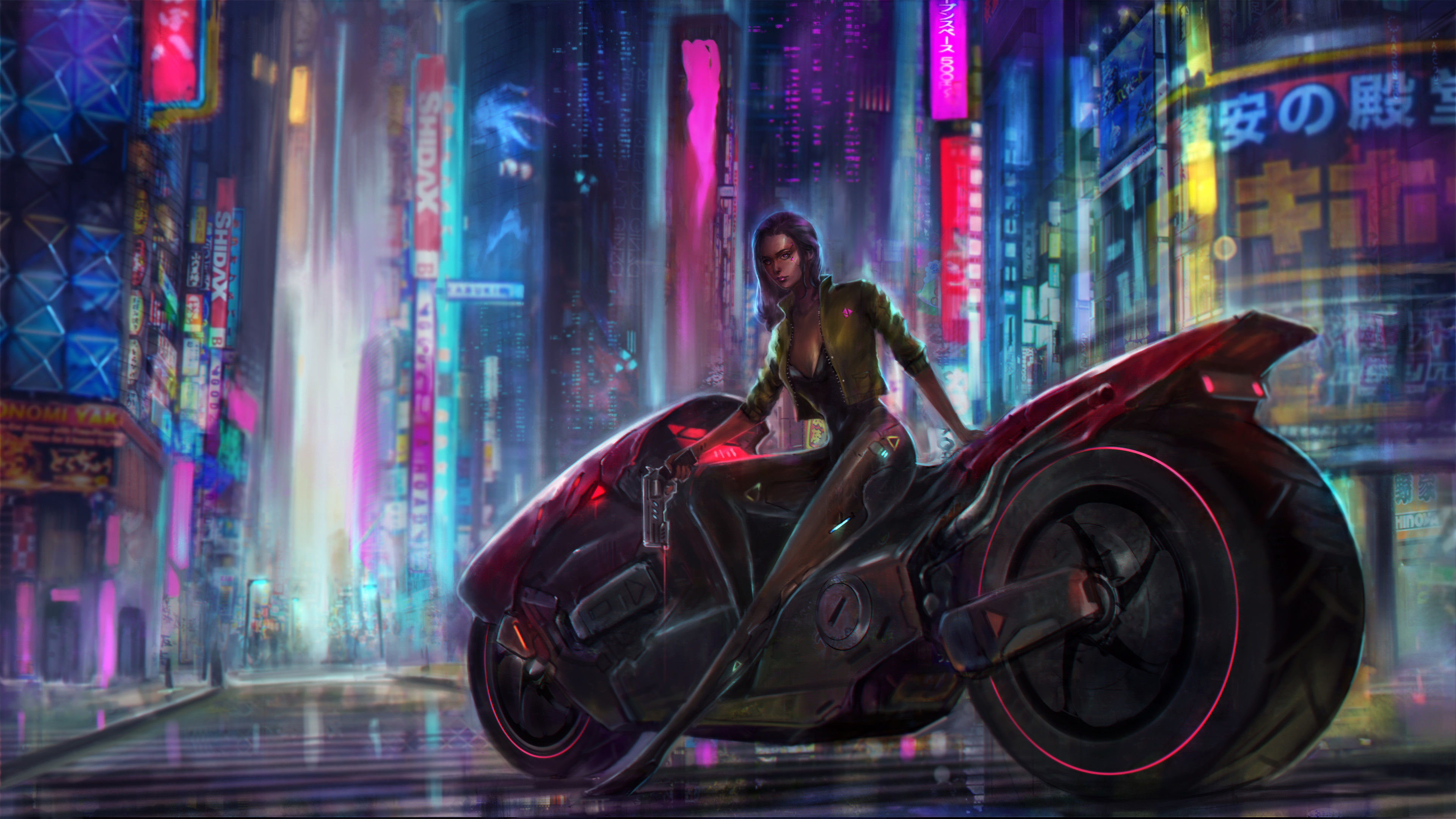 Wallpaper #eUWjj44B7YBJg1BVPp147 3840x2160 Cyberpunk Girl Biker 4K 2020 4K HD 4K Wallpapers Images