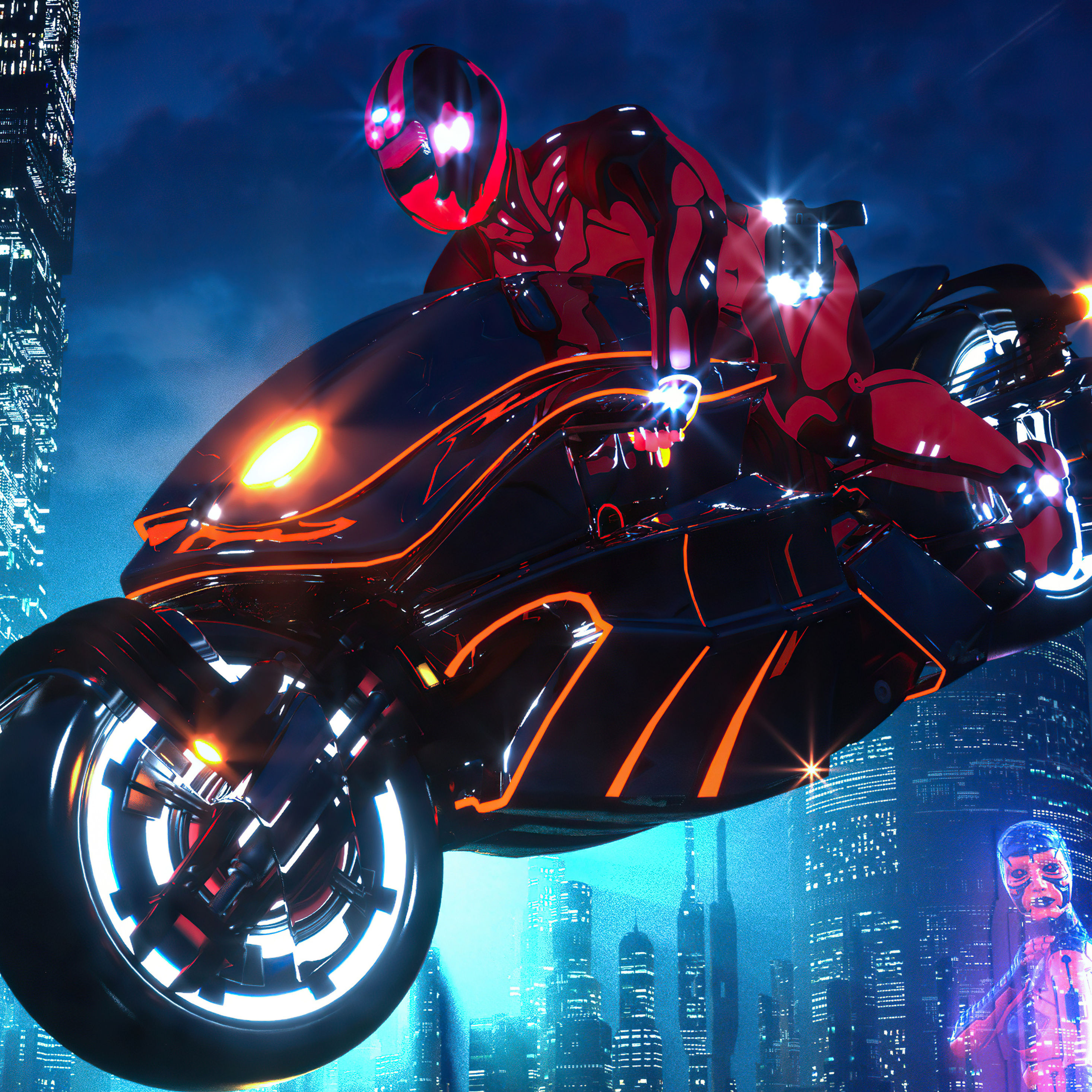 Wallpaper #eUWjj44B7YBJg1BVPp1417 2932x2932 Scifi Cyberpunk Bike 4K iPad Pro Retina Display HD 4K