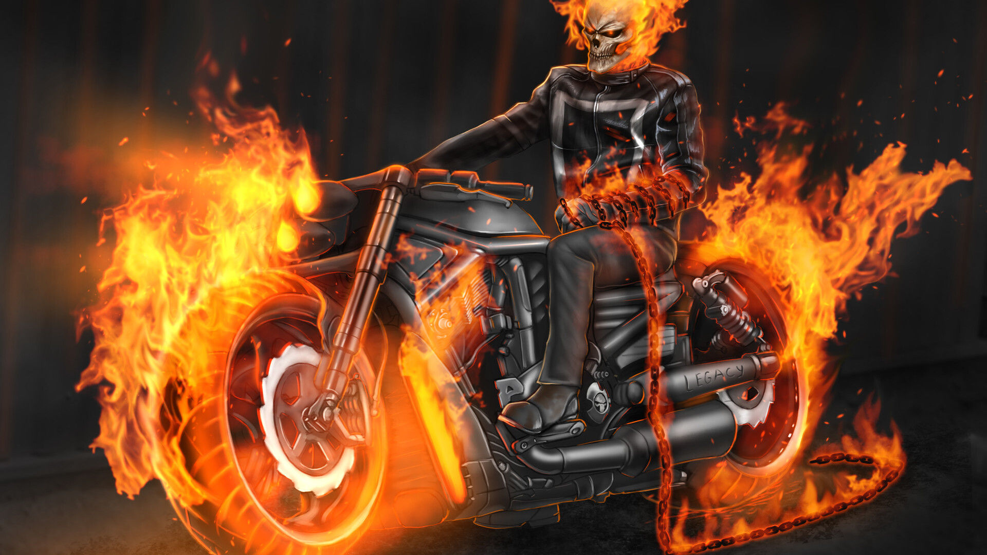 Wallpaper #-fQcOpMBKFX8bn3rG3dX180 1920x1080 Ghost Rider in Bike Laptop Full HD 1080p HD 4K Wallpapers