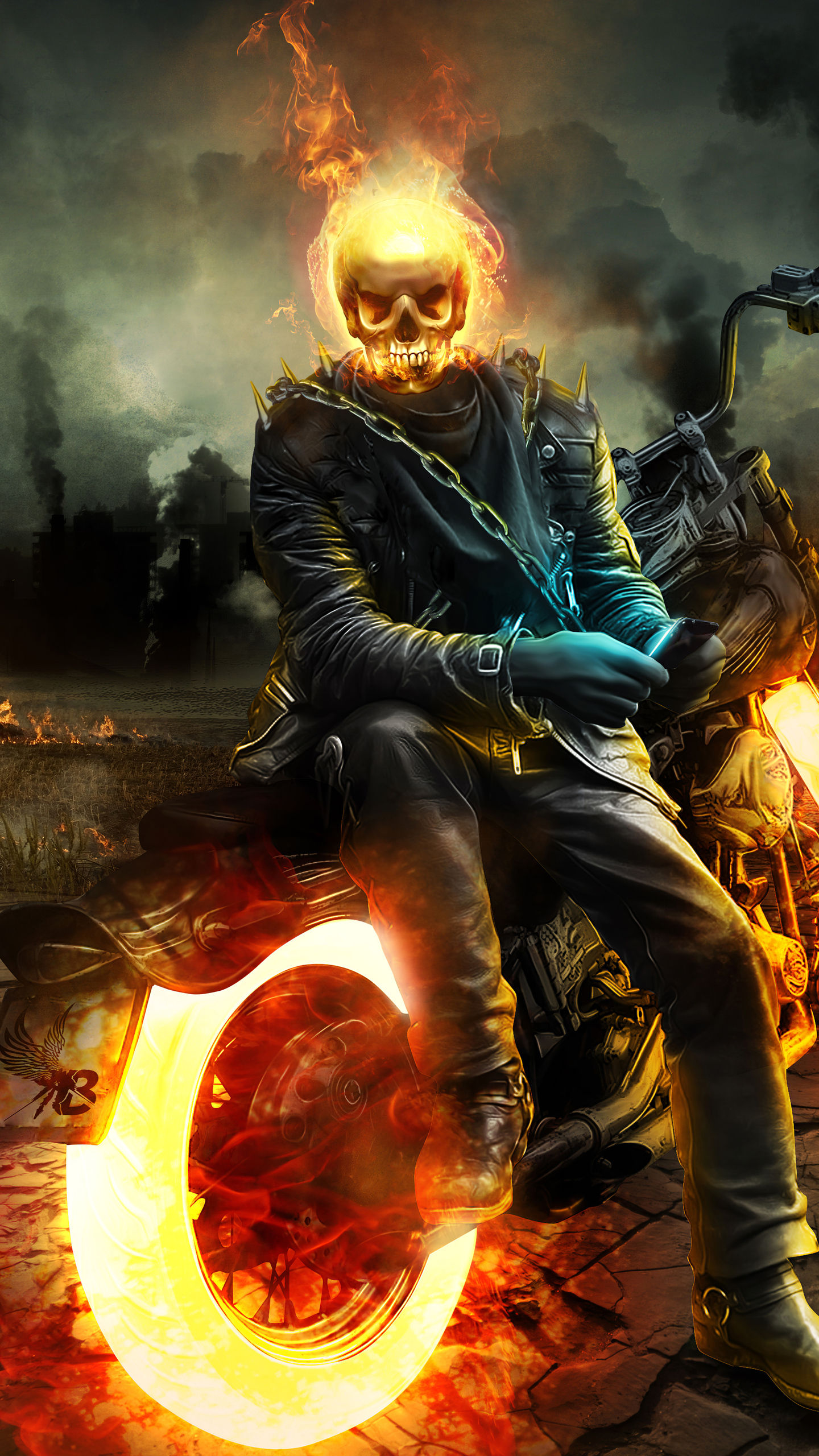 Wallpaper #4_QTOpMBKFX8bn3r23cf150 1440x2560 Ghost Rider 4K 2020 Artwork Samsung Galaxy S6s7 Google