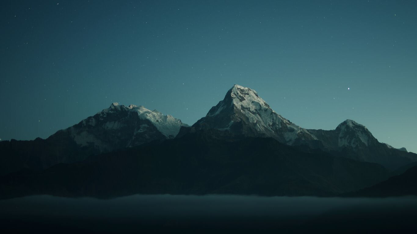 Wallpaper #3ded5 1920x1080 Resolution Mountain Minimalist Night 1080p Laptop Full HD