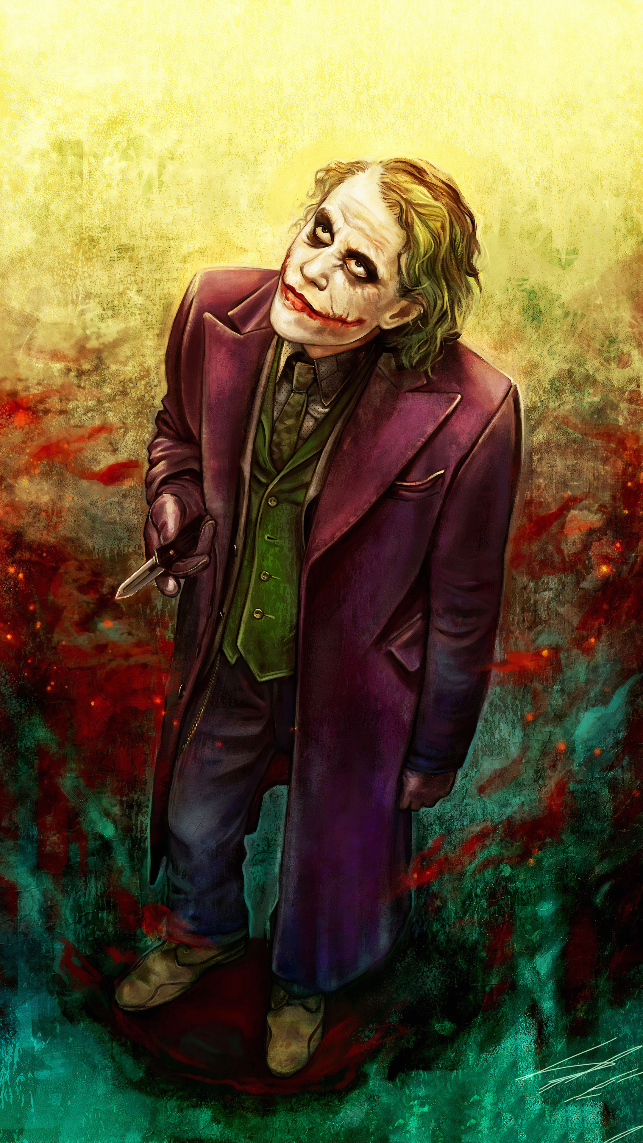 Wallpaper #UxouUZMB1yWOL4qg54He111 2160x3840 Joker Heath Ledger Art 4K 2019 Sony Xperia Xxzz5 Premium
