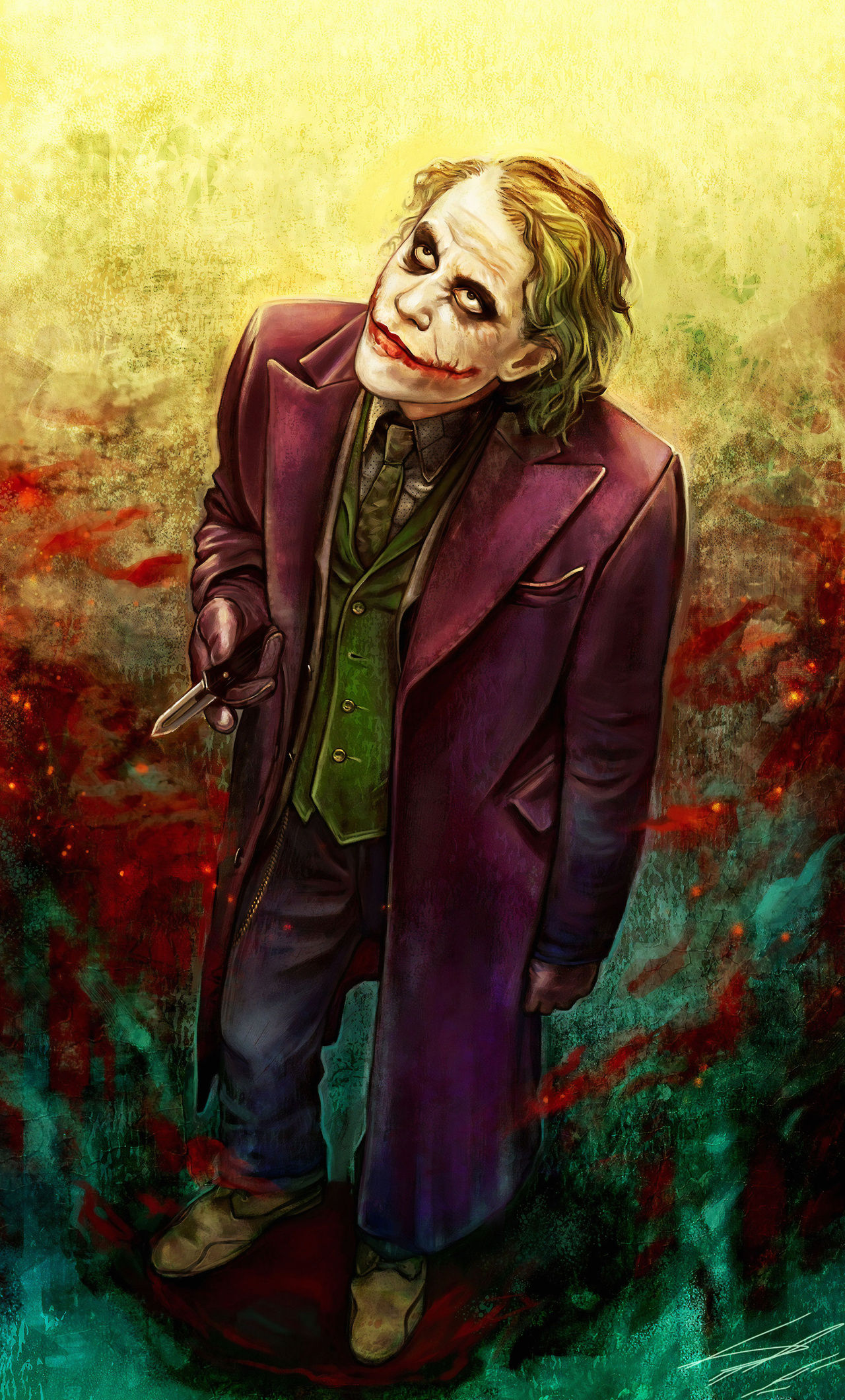 Wallpaper #UxouUZMB1yWOL4qg54He36 1280x2120 Joker Heath Ledger Art 4K 2019 iPhone 6 HD 4K Wallpapers