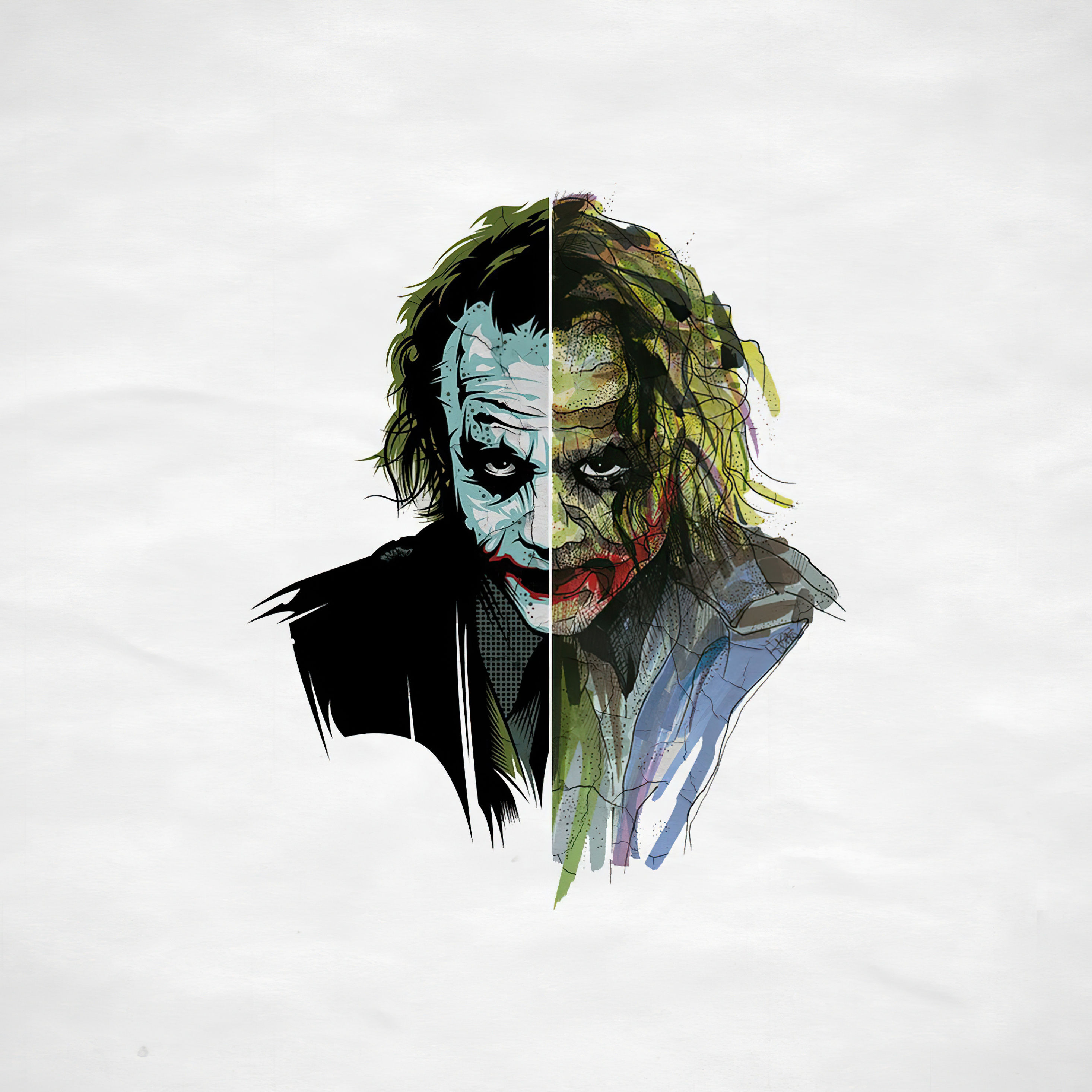 Wallpaper #8mgCGpMBSpphPi3-0hmI160 2932x2932 Joker Heath Ledger Artwork 4K iPad Pro Retina Display HD 4K