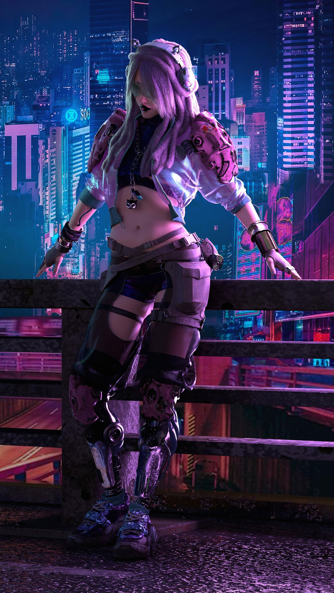 Wallpaper #8UVhlY4B7YBJg1BVu5-54 1080x1920 Cyberpunk City Girl 4K iPhone 76s6 Plus Pixel Xl One Plus