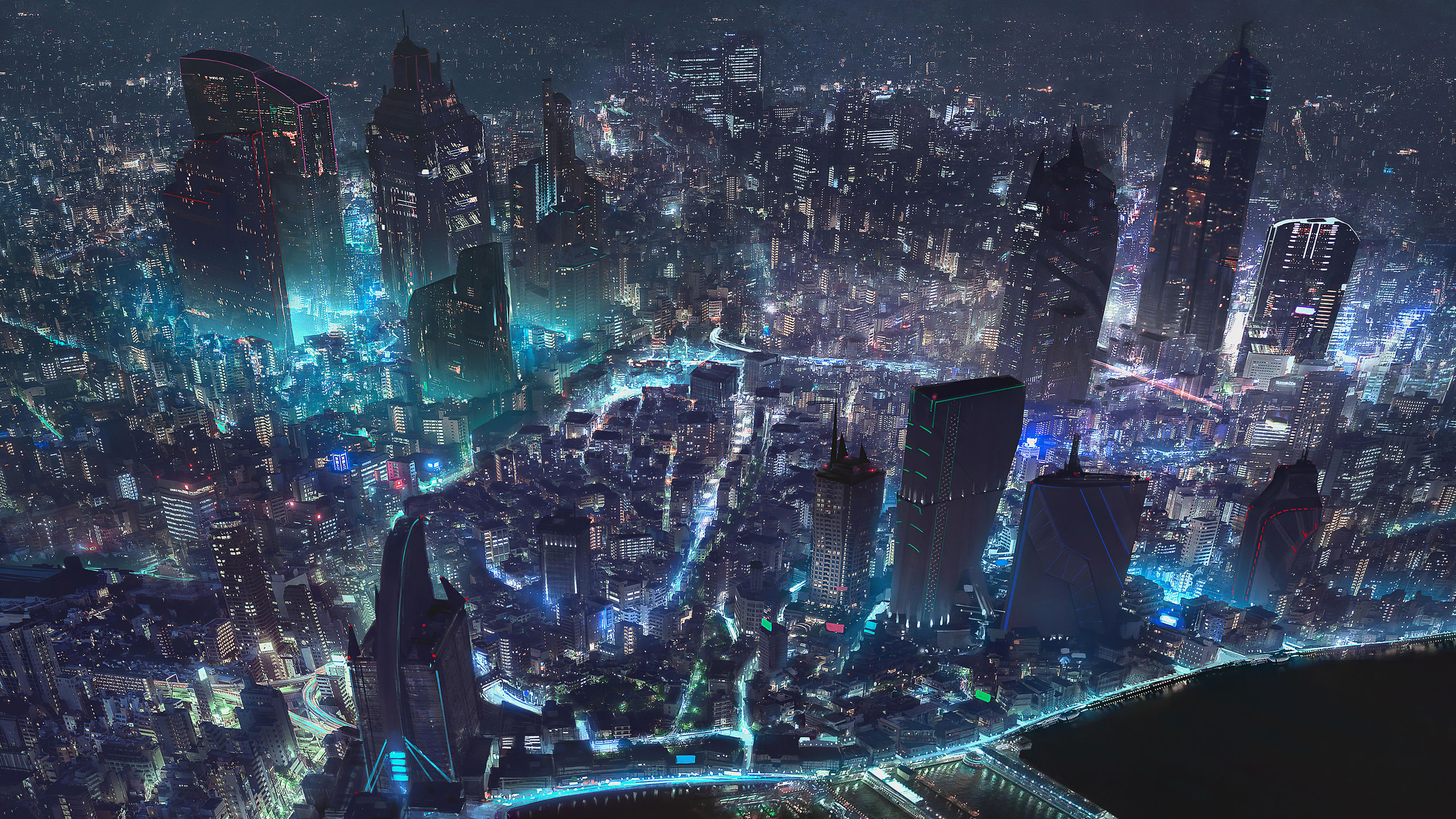 Wallpaper #m9daMpMB4Oq-IITvTzZ239 2560x1440 Cyberpunk City World Map 4K 1440p Resolution HD 4K