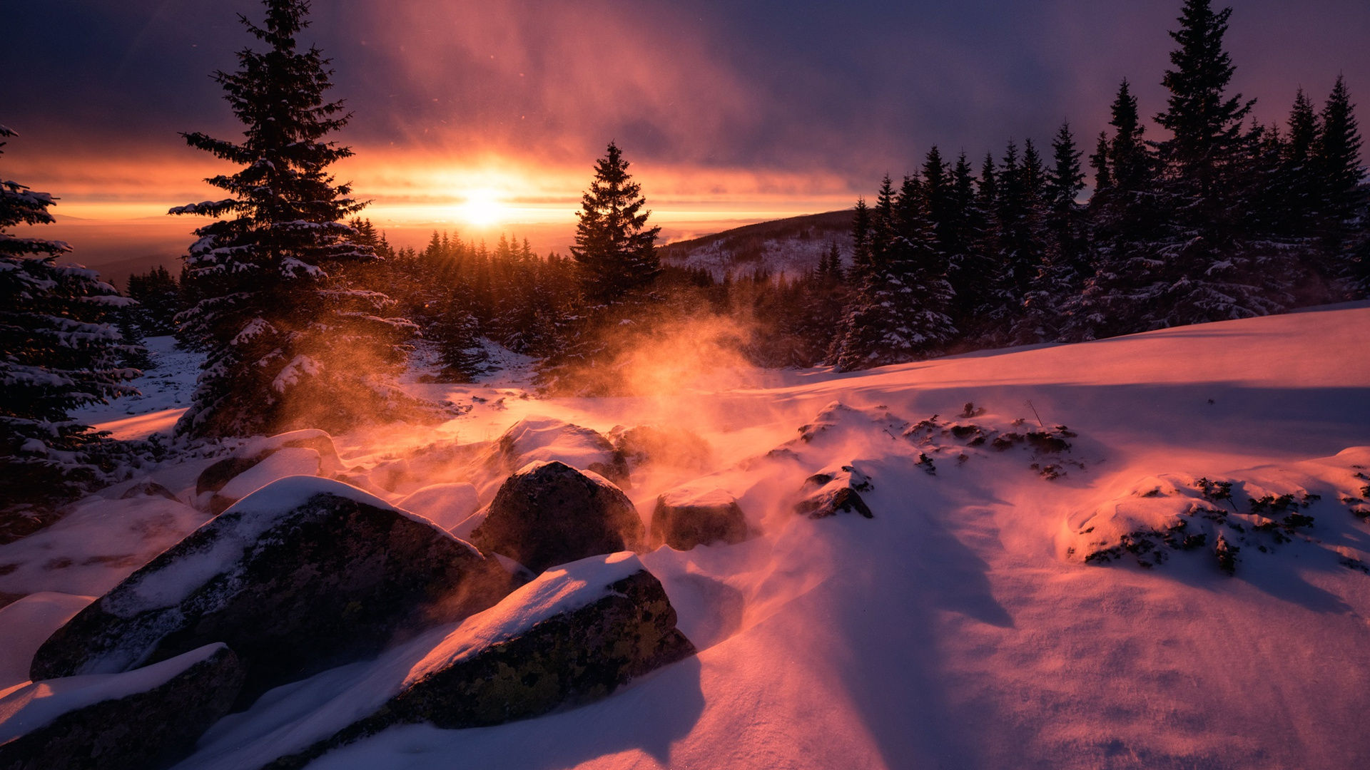 Wallpaper #yJyF4pIBZHQxiYarucCZ137 1920x1080 Winter Snow Sunset Laptop Full HD 1080p HD 4K Wallpapers