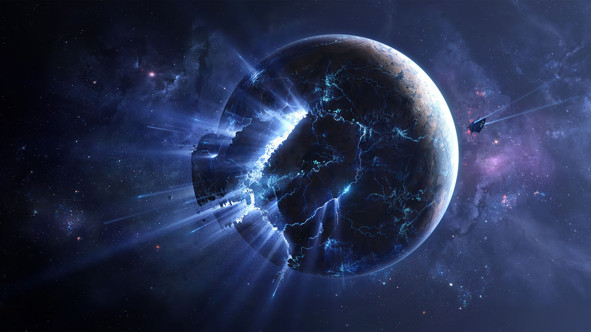 Wallpaper #-GcHAJMBSpphPi3-SqST318 1920x1080 Shattered Planet 4K Laptop Full HD 1080p HD 4K Wallpapers