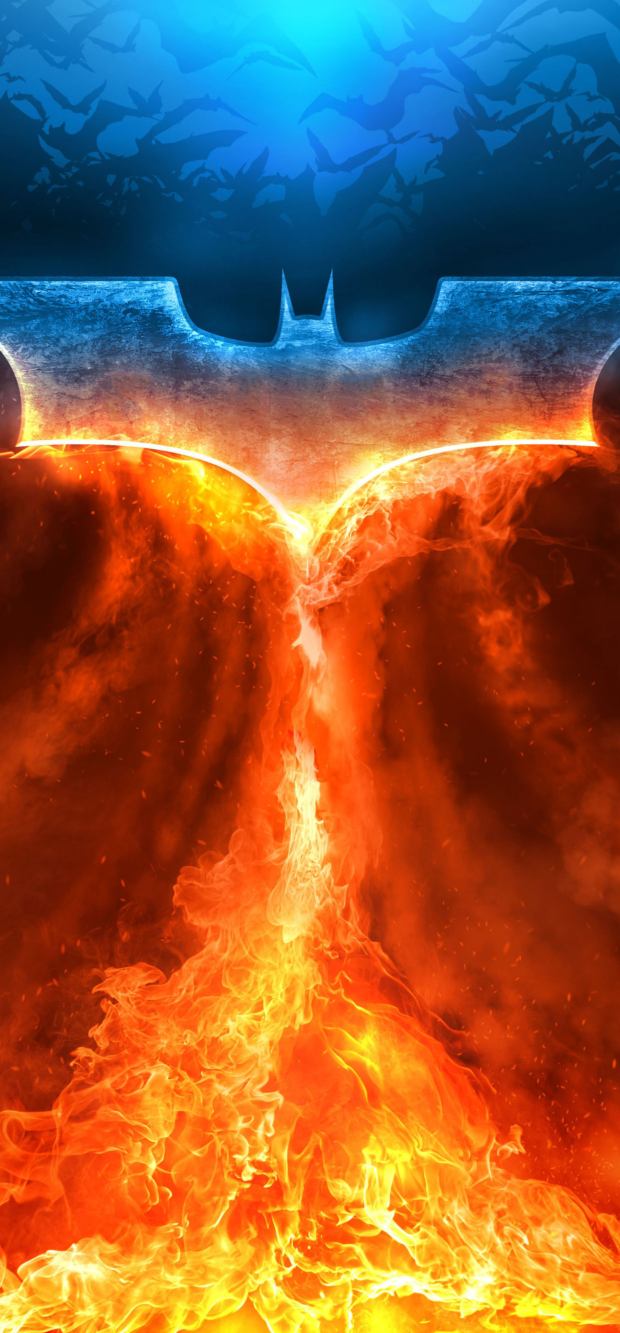 Wallpaper #YB3iLJMBlOZrFDOkiczE69 1242x2668 Batman Fire Rise Logo iPhone Xs Max HD 4K Wallpapersimages