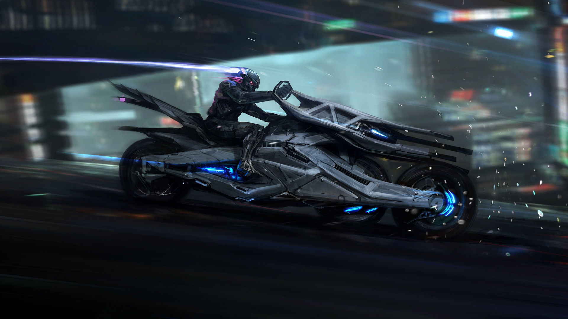 Wallpaper #eUWjj44B7YBJg1BVPp1448 1920x1080 Cyberpunk Bike Scifi Art Laptop Full HD 1080p HD 4K