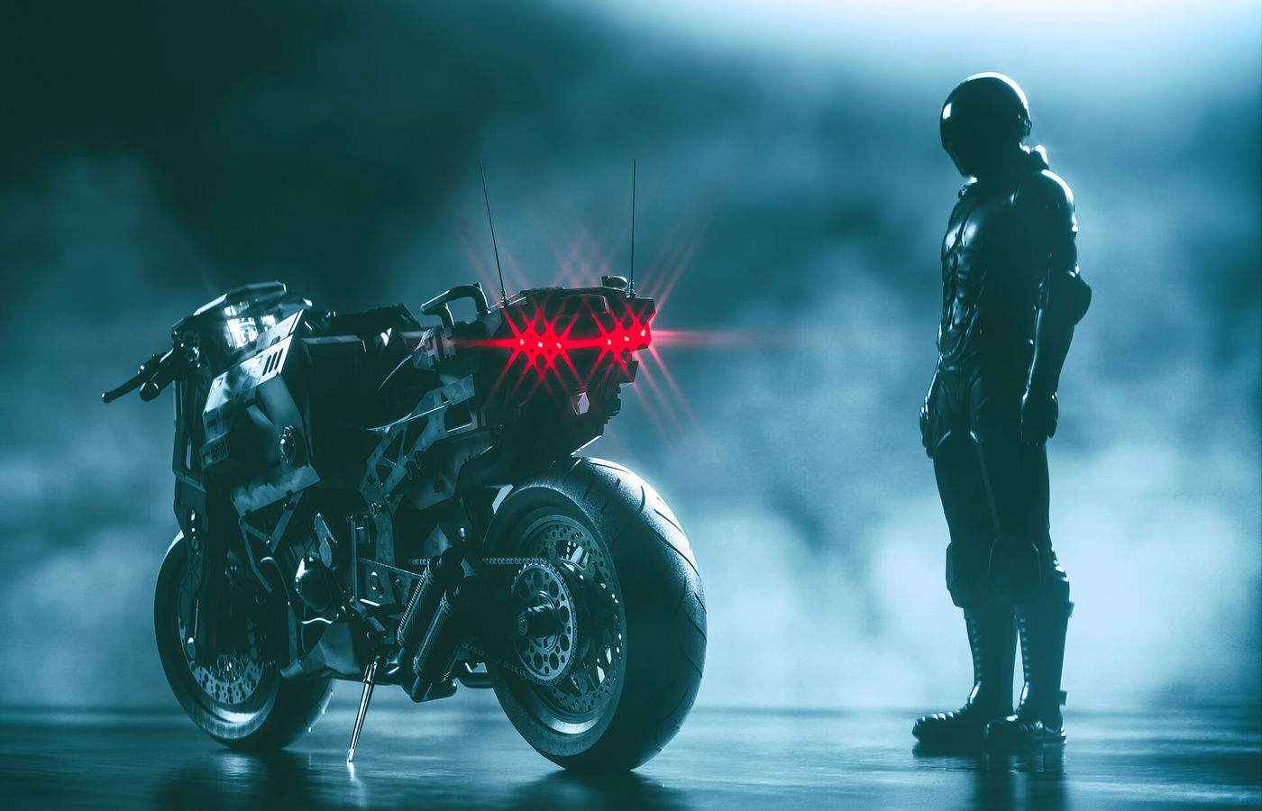 Wallpaper #eUWjj44B7YBJg1BVPp1451 1400x900 Cyberpunk Bike with Man 4K 1400x900 Resolution HD 4K
