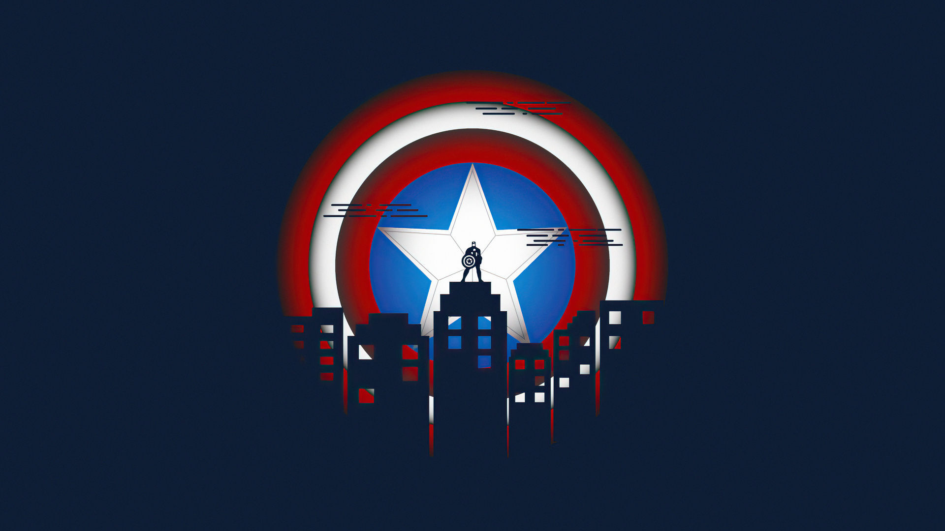 Wallpaper #LXQJxo4B_8f4nGFaGnEF22 1920x1080 Captain America Minimal Illustration 5K Laptop Full HD 1080p