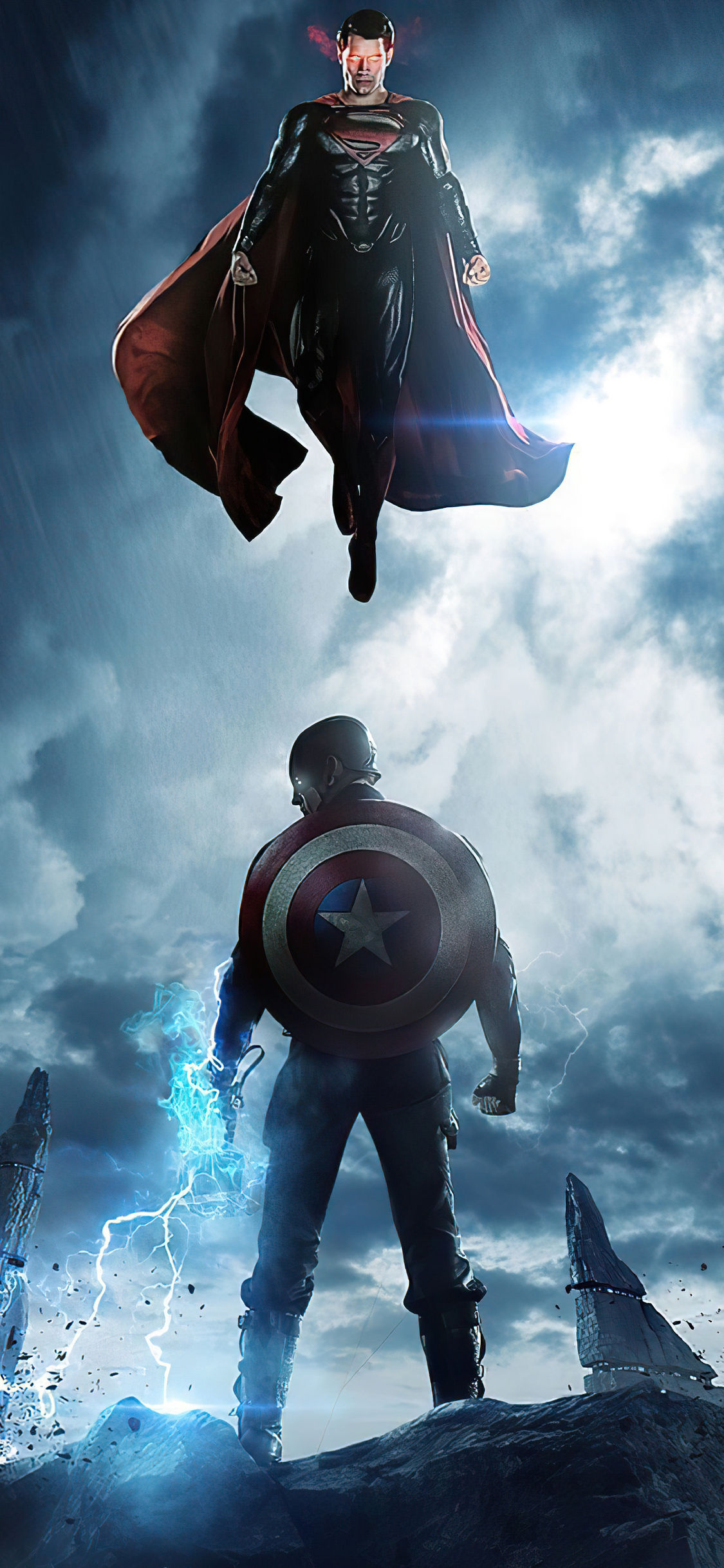 Wallpaper #8zHENZMB5zzyi_yYTldV6 1125x2436 Captain America and Superman iPhone Xsiphone 10iphone X HD