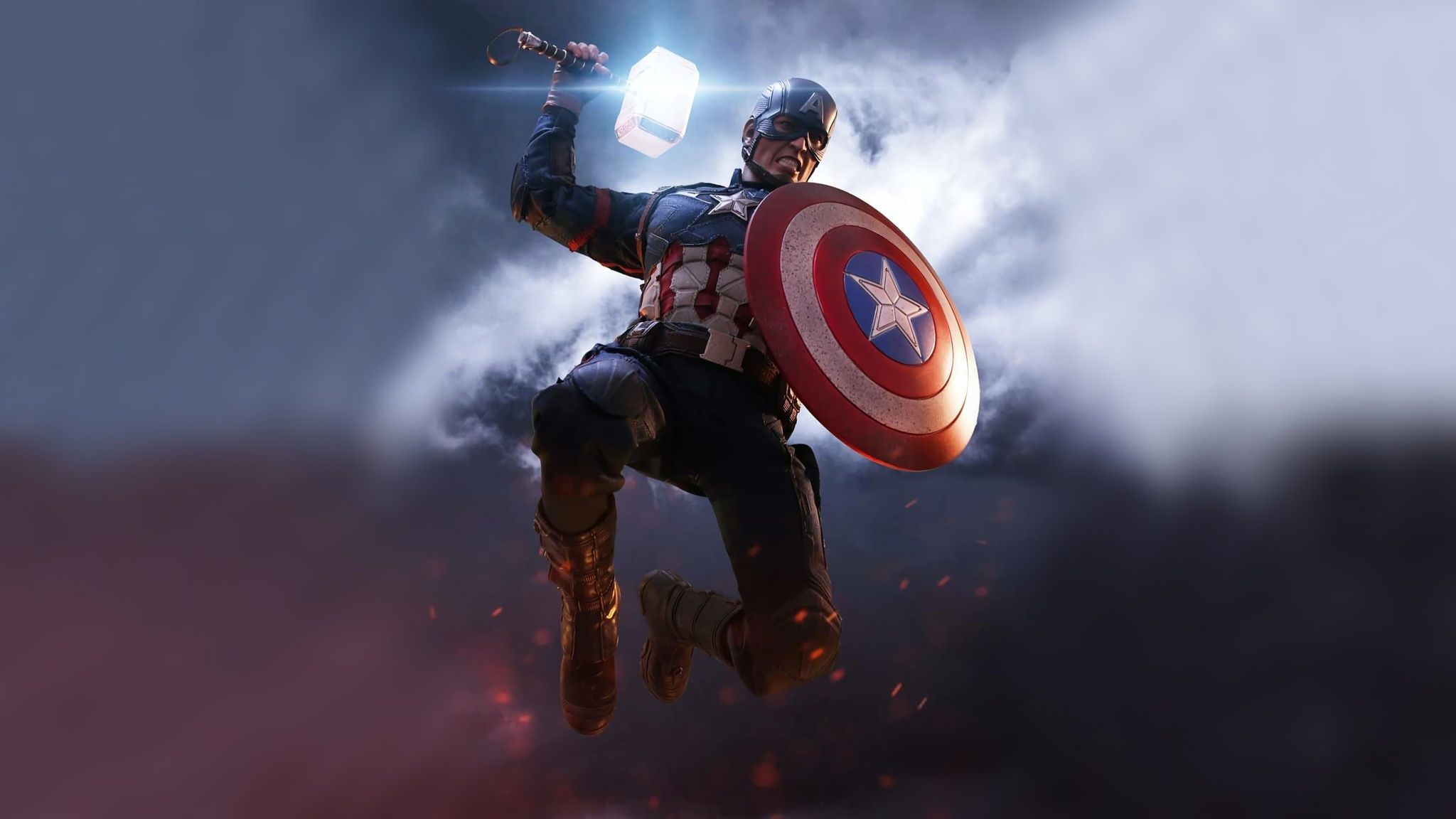 Wallpaper #bHPVhI4BFI5NbQkslR0y50 2048x1152 Captain America Mjolnir Artwork 4K 2048x1152 Resolution HD 4K