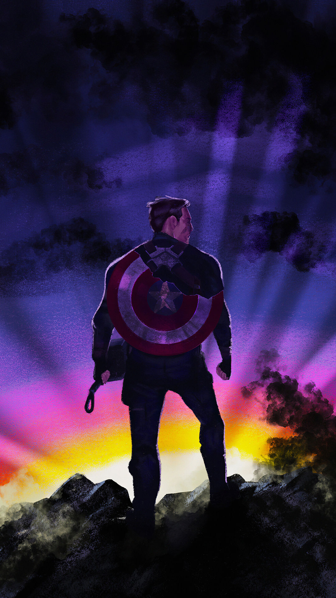 Wallpaper #6mdwCZMBSpphPi3-es_S206 1080x1920 Captain America Broken Shield Thor Hammer iPhone 76s6 Plus