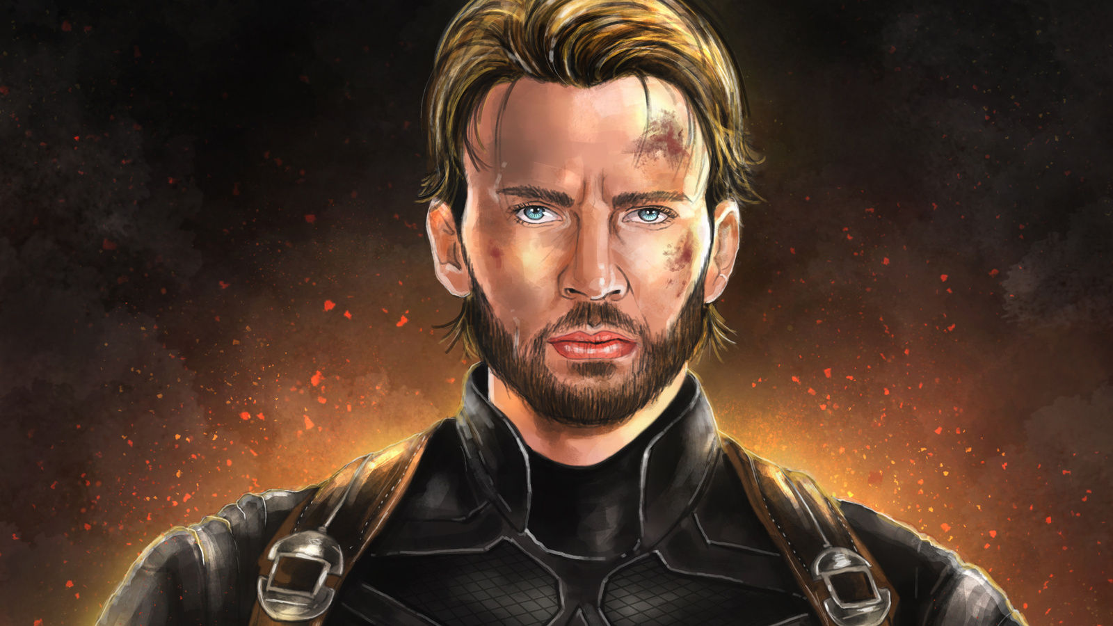 Wallpaper #Qn1l8Y4Bnwiau_P6dwnb58 1600x900 Captain America with Beard Artwork 1600x900 Resolution HD 4K