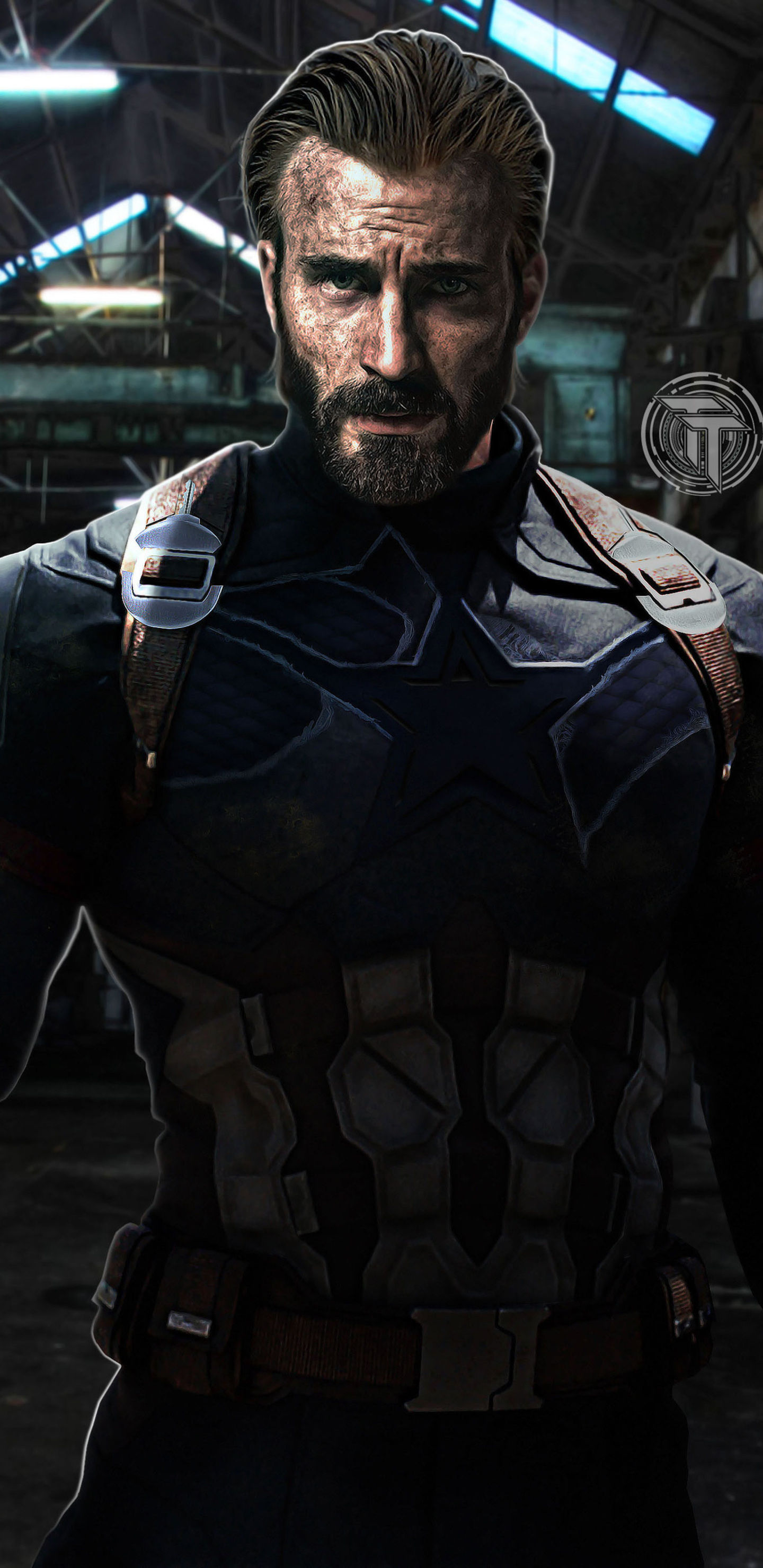 Wallpaper #vDERNpMB5zzyi_yYwlhz8 1440x2960 Captain America with Beard in Avengers Infinity War 2018