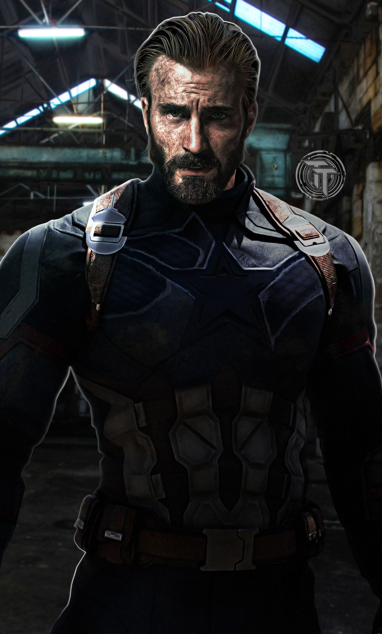 Wallpaper #Qn1l8Y4Bnwiau_P6dwnb28 1280x2120 Captain America with Beard in Avengers Infinity War 2018