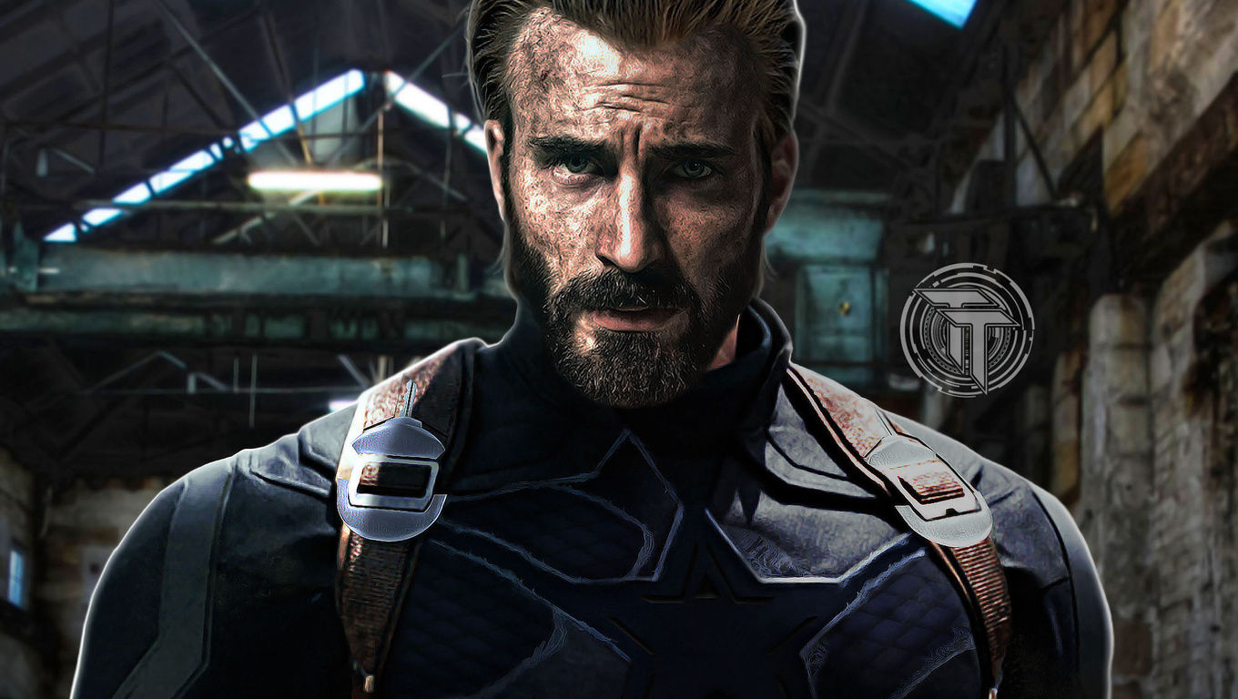 Wallpaper #Qn1l8Y4Bnwiau_P6dwnb35 1360x768 Captain America with Beard in Avengers Infinity War 2018