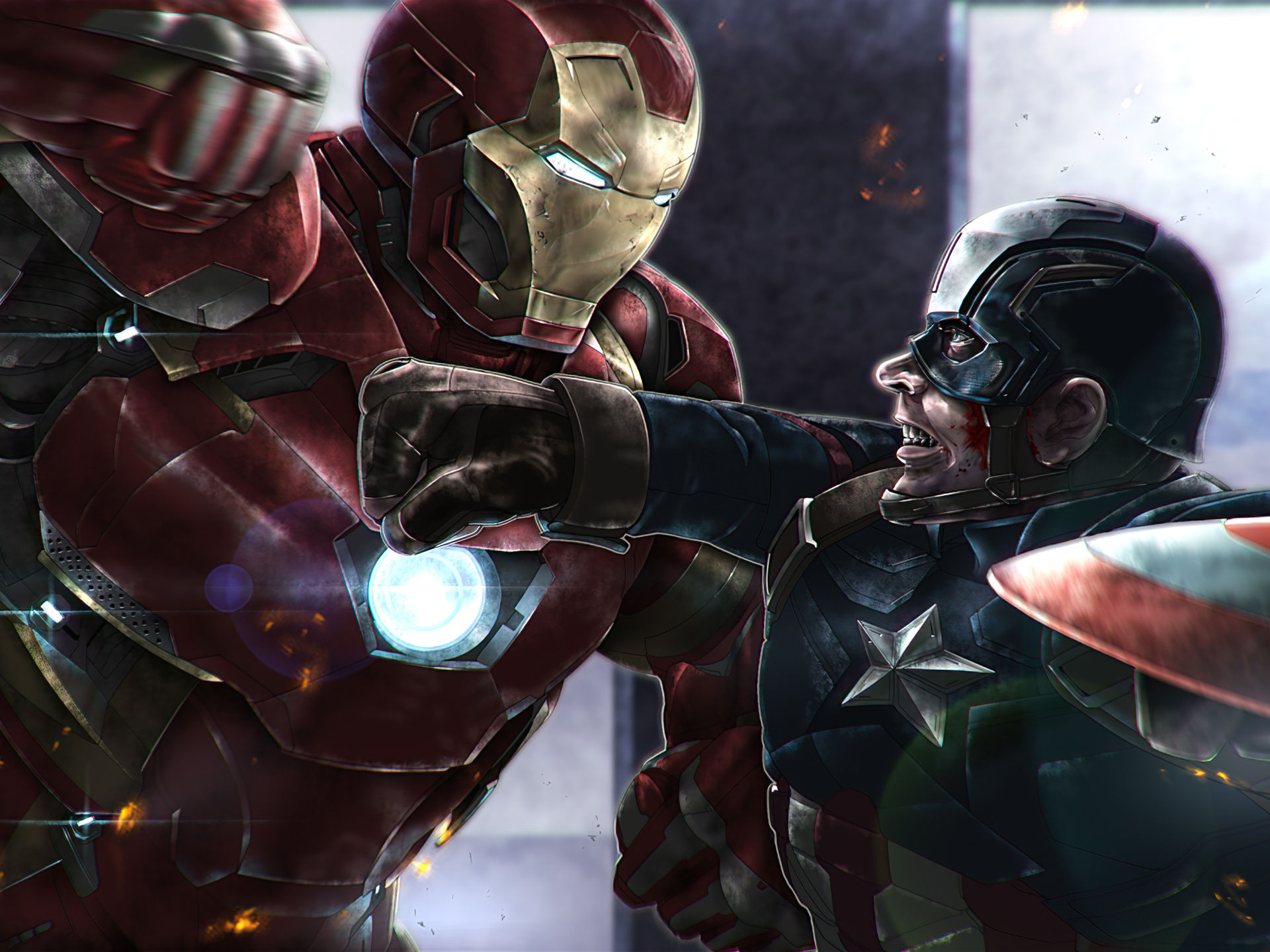 Wallpaper #b4659 Captain America vs Iron Man Comic 5K HD Superheroes 4K Wallpapers