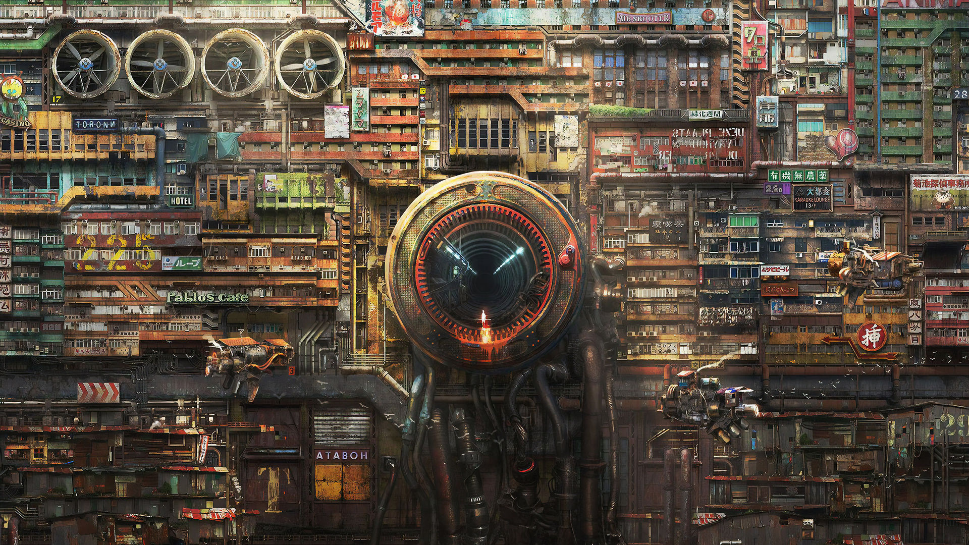 Wallpaper #W33Q744Bnwiau_P6ZAU043 1920x1080 Futuristic Cyberpunk Digital Art Laptop Full HD 1080p HD 4K