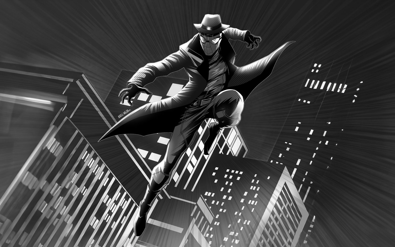 Wallpaper #qKU3MpMB0vj5YdARFNOs109 1680x1050 Shadows of Justice Spider Man Noir Wallpaper1680x1050