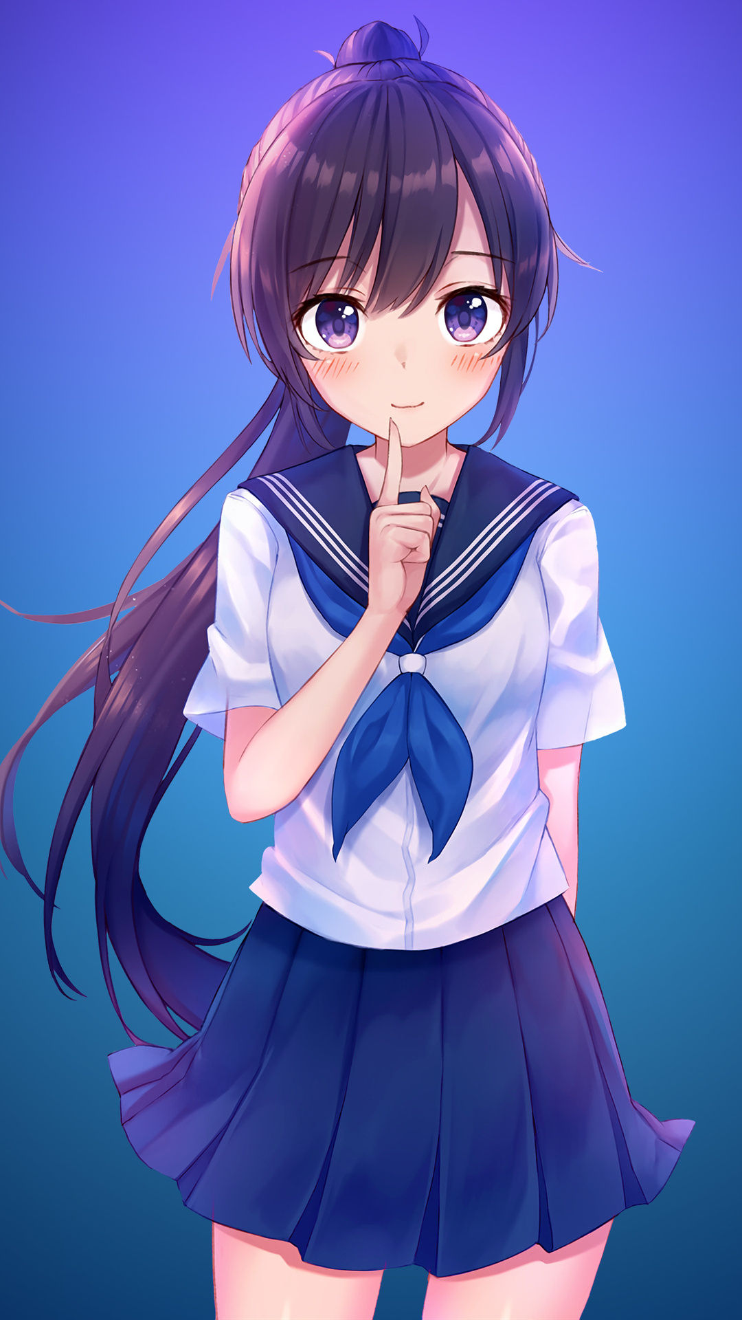 Wallpaper #zQOtZJMBpyOg8YnEB9fm75 1080x1920 Anime Girl in School Uniform 4K iPhone 76s6 Plus Pixel Xl