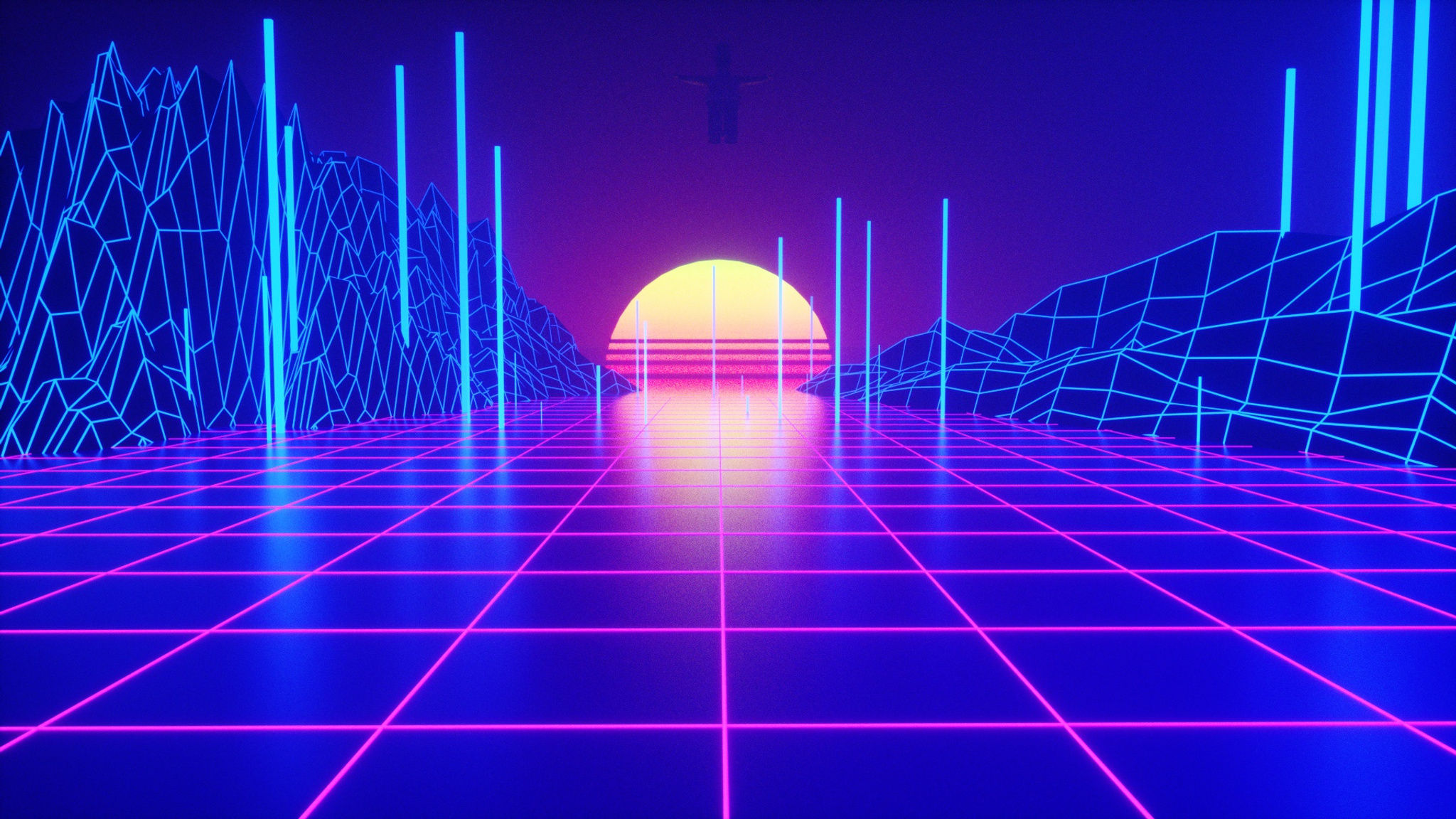 Wallpaper #QhkPNY8BtGB6xQ78WJ9336 2048x1152 Retrowave Tron Grid Wallpaper2048x1152 Resolution HD 4K
