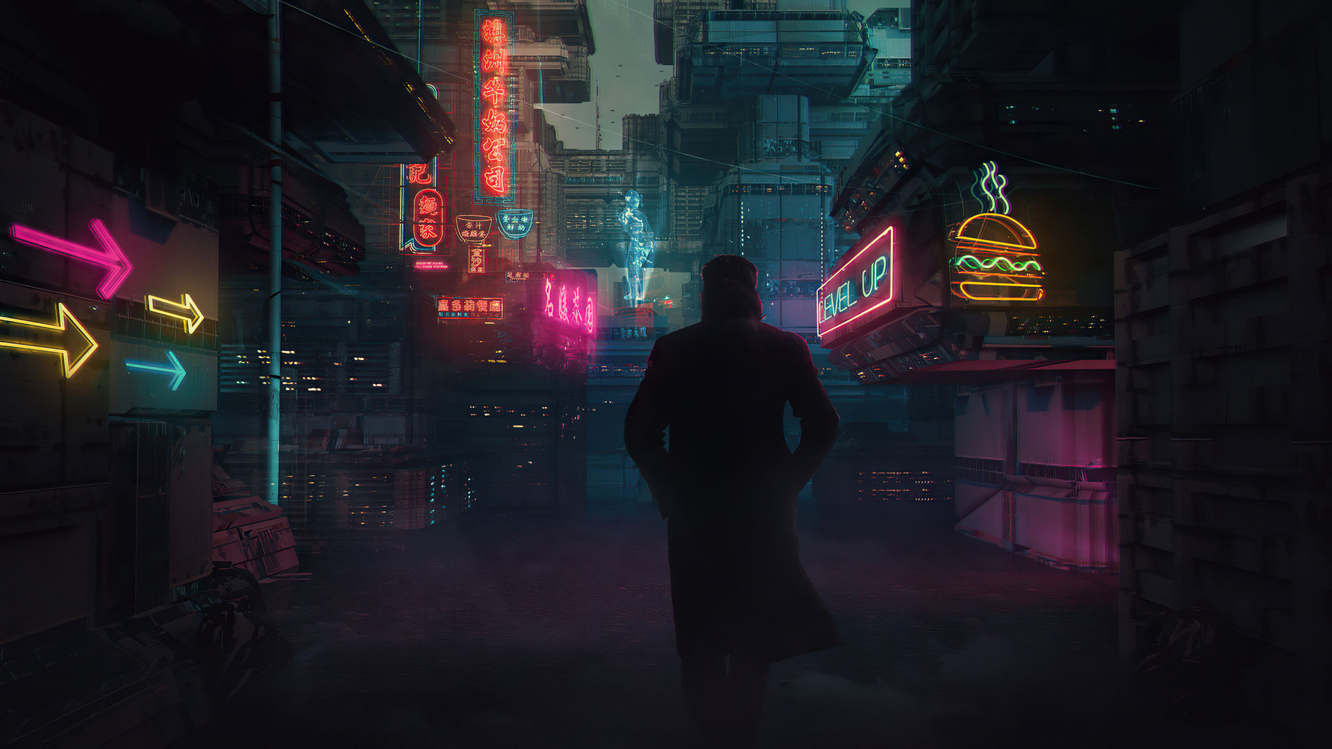 Wallpaper #8RnQBI8BtGB6xQ78uU9118 1920x1080 Blade Runner 2049 Cyberpunk Alley 4K Laptop Full HD 1080p HD