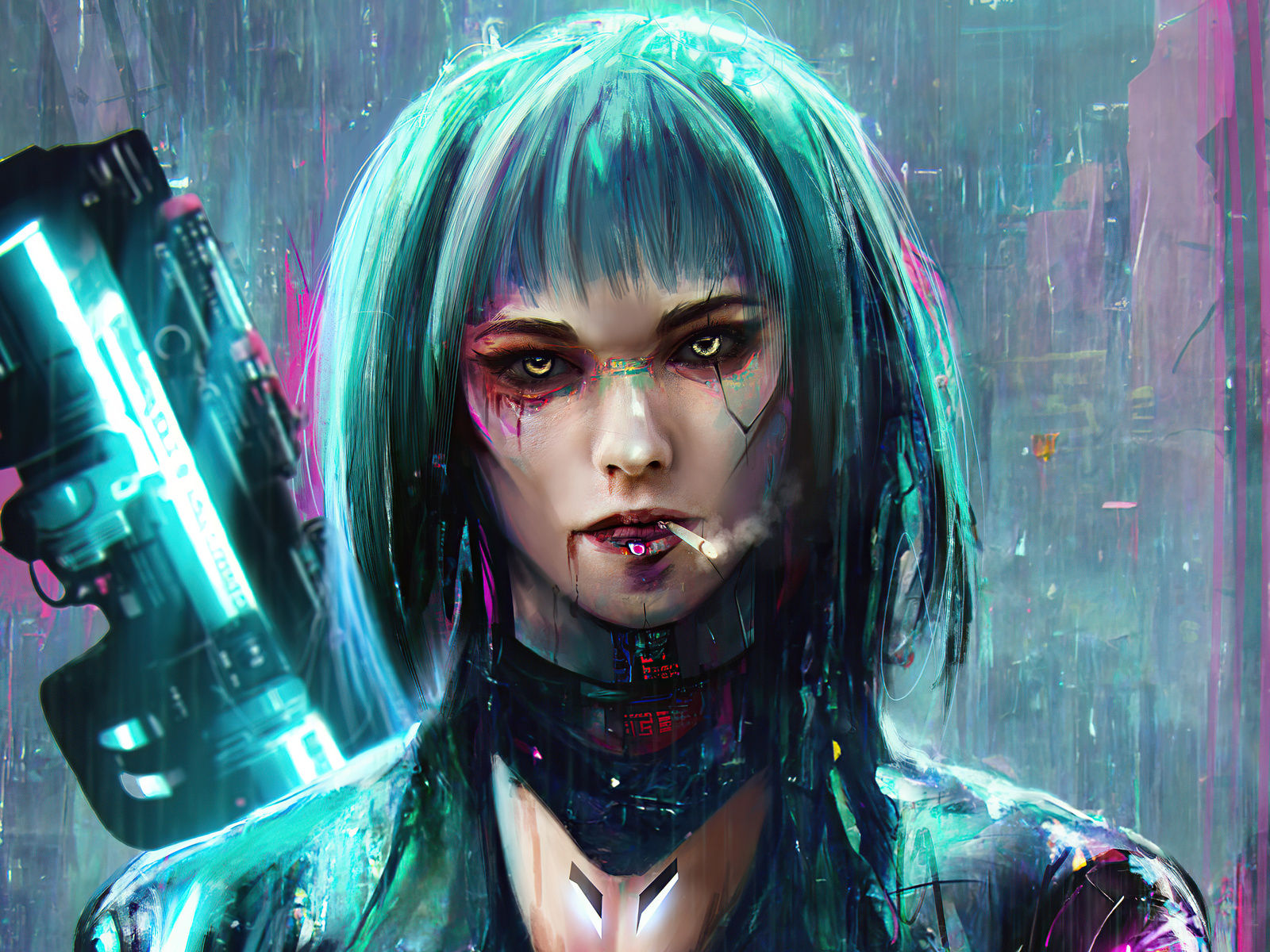 Wallpaper #OhkqF48BtGB6xQ787W9O2 1600x1200 the Cyberpunk Assassin Girl 4K 1600x1200 Resolution HD 4K