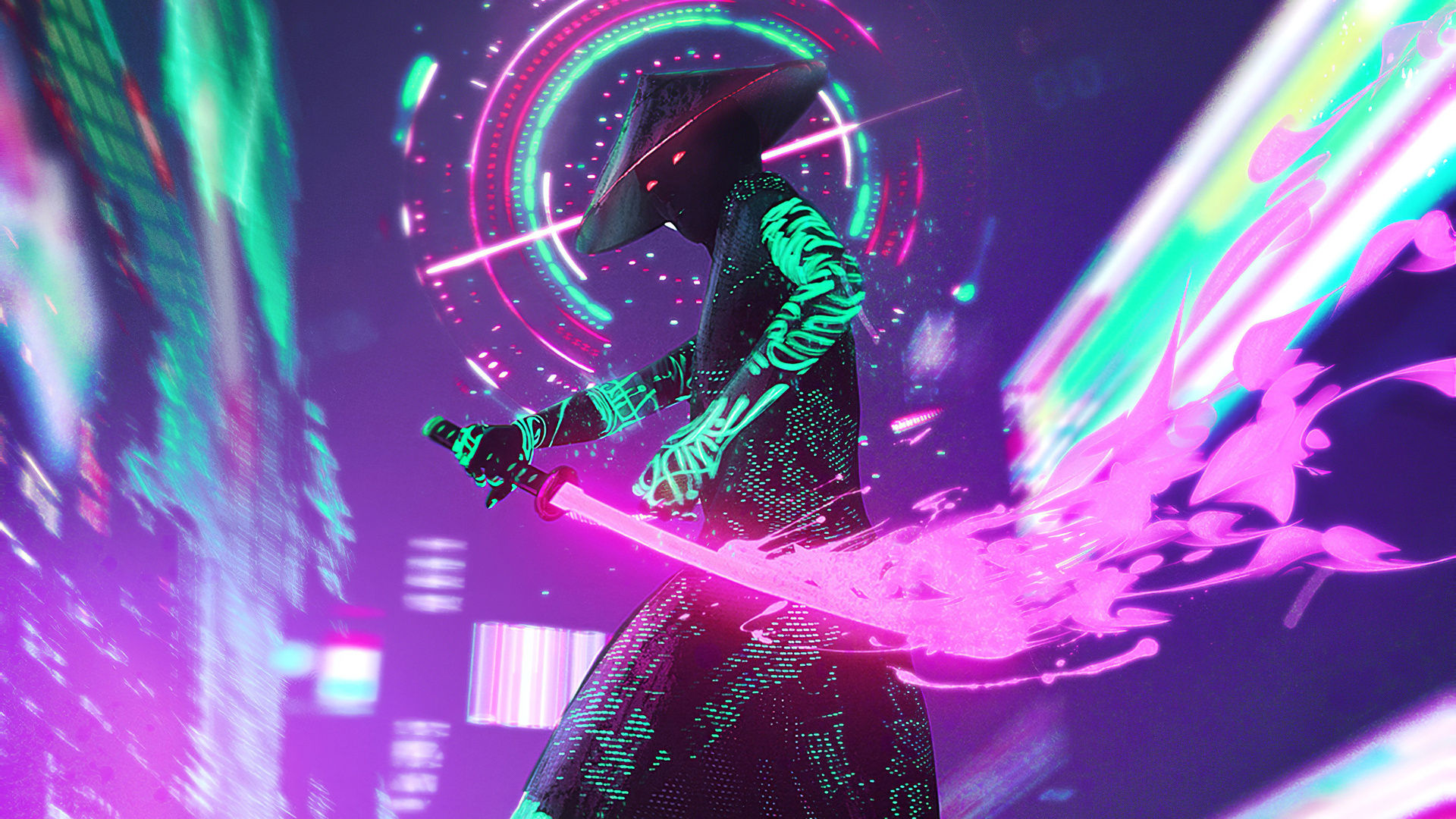 Wallpaper #JGdQD5MBSpphPi3-Au7i258 Cyberpunk Neon with Sword HD Wallpaper Kde Store