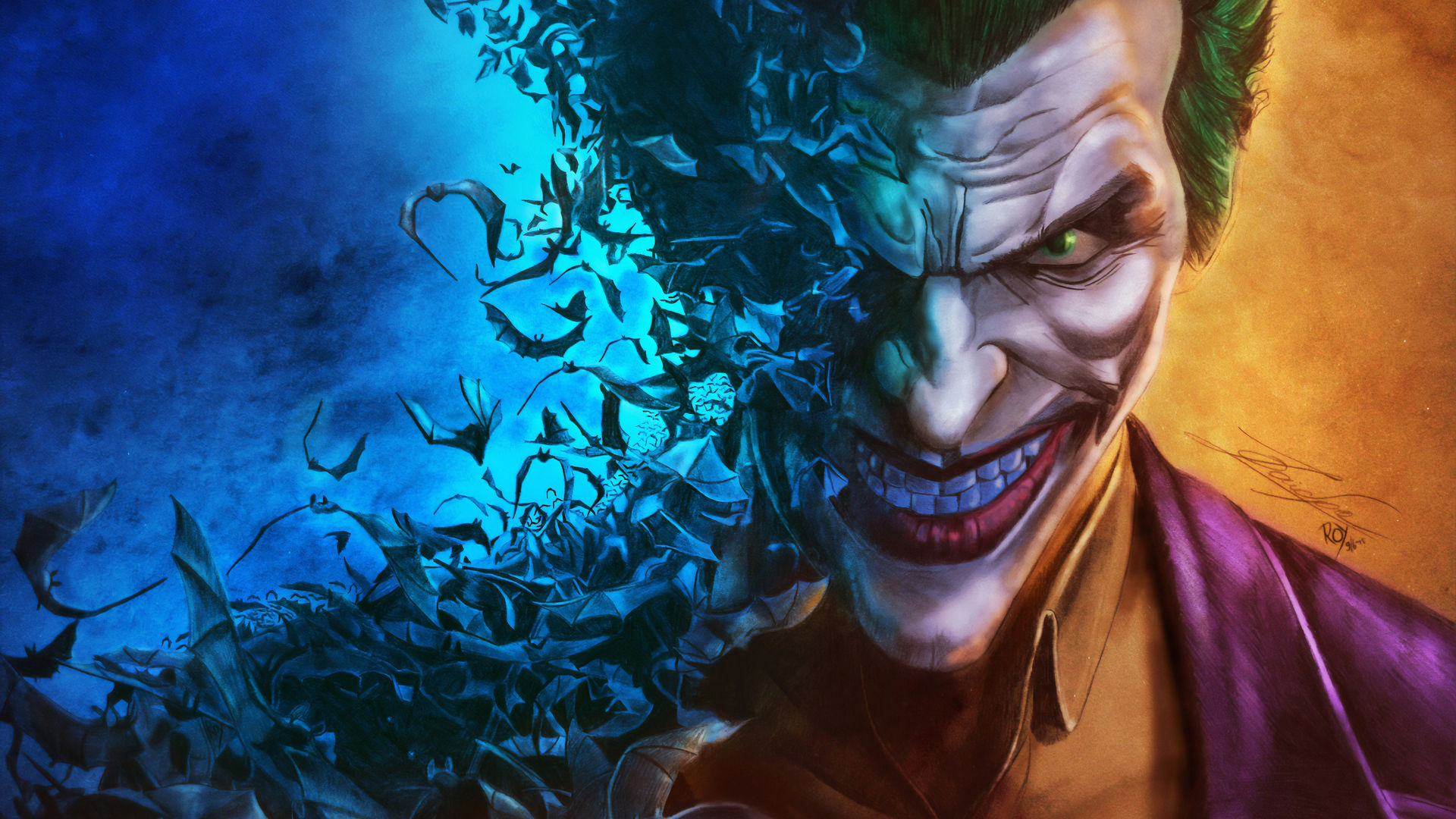 Wallpaper #8605b 1920x1080 Resolution Joker X Batman DC Comic 1080p Laptop Full HD