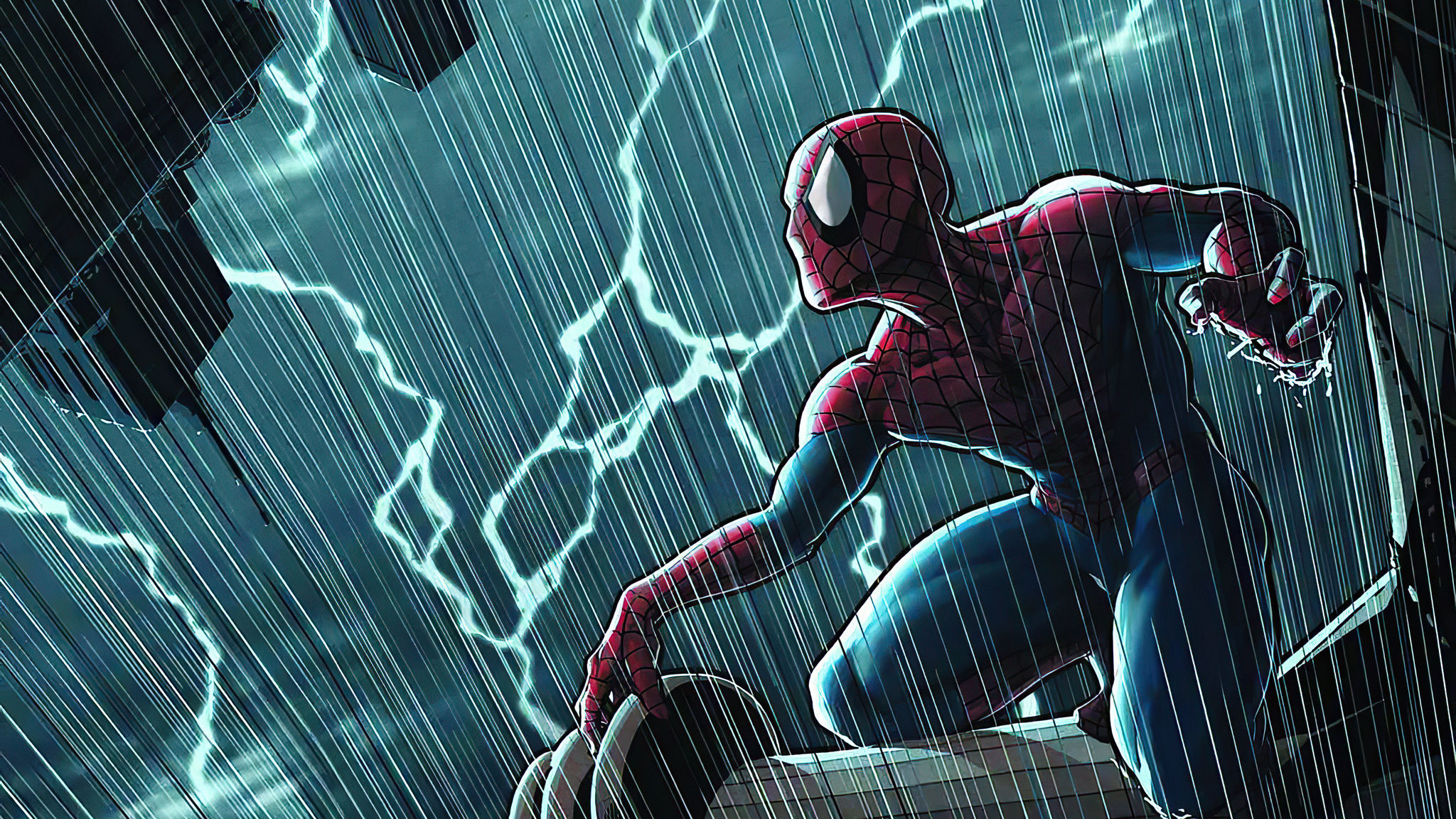 Wallpaper #4Bl6BY8BtGB6xQ78dlFv1 2048x1152 Spider Man in Rain 2048x1152 Resolution HD 4K Wallpapers