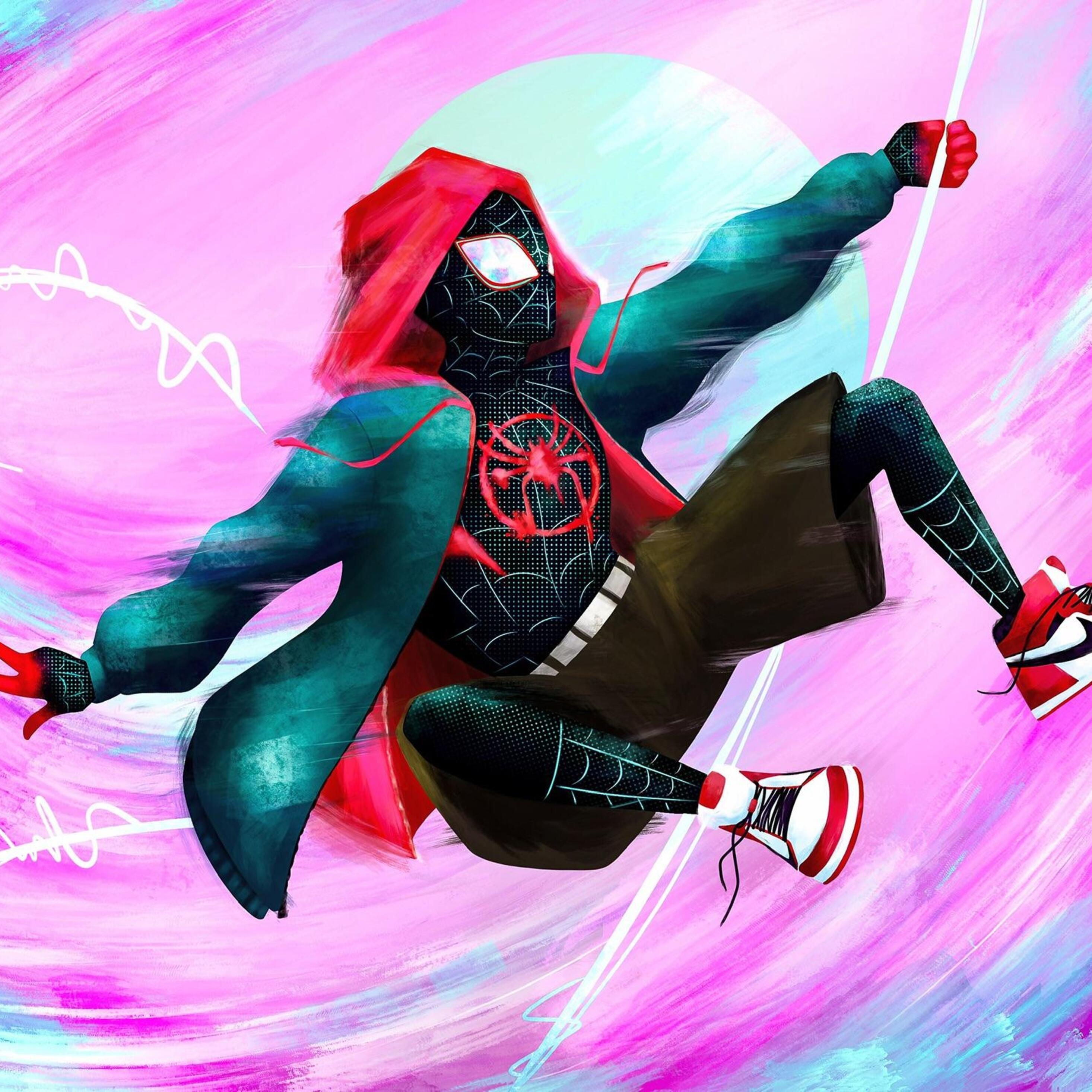 Wallpaper #4hllOo8BtGB6xQ78t6ye3 2932x2932 Miles Morales Swinging iPad Pro Retina Display HD 4K